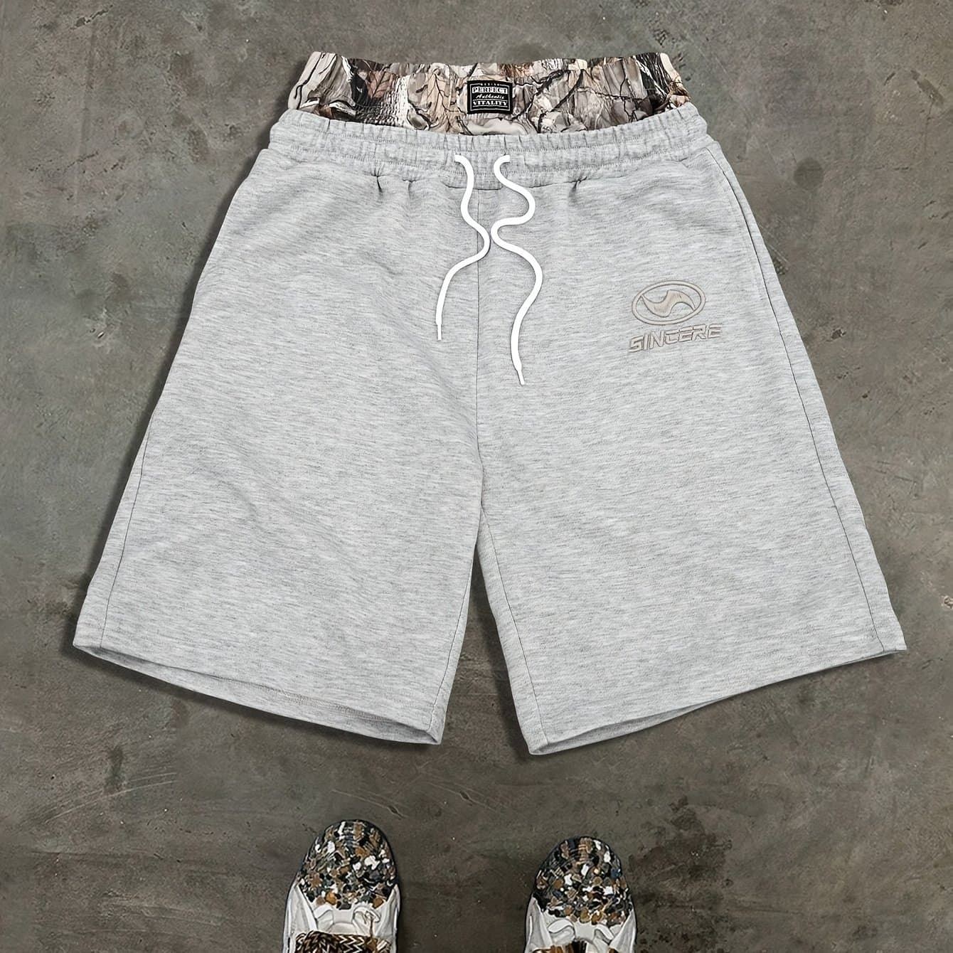 TEMU Men's 2-in-1 Look Printed Embroidered Loose Casual Shorts
