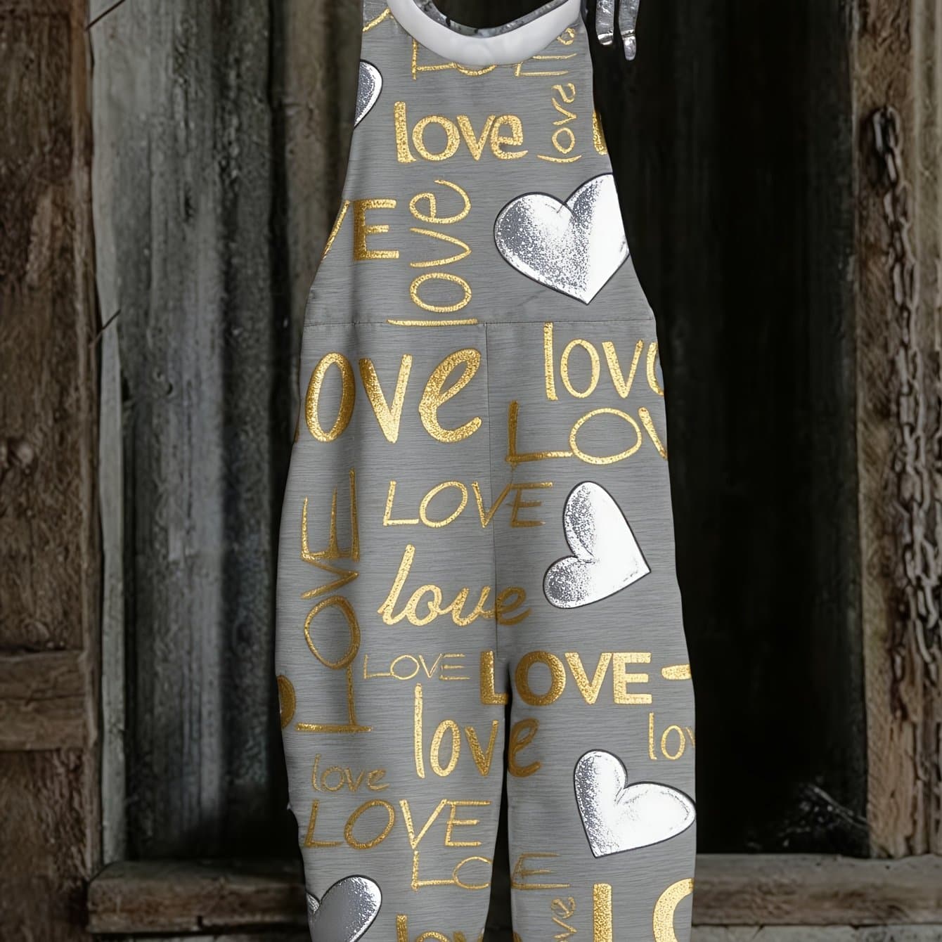 TEMU Ladies' Adjustable Shoulder Strap Overalls, Prints, Lightweight And Elastic Fabric, All Season , Retro Elegant, Loose And Casual, Holiday Gift, Ladies' Jumpsuit, Valentine's Day.