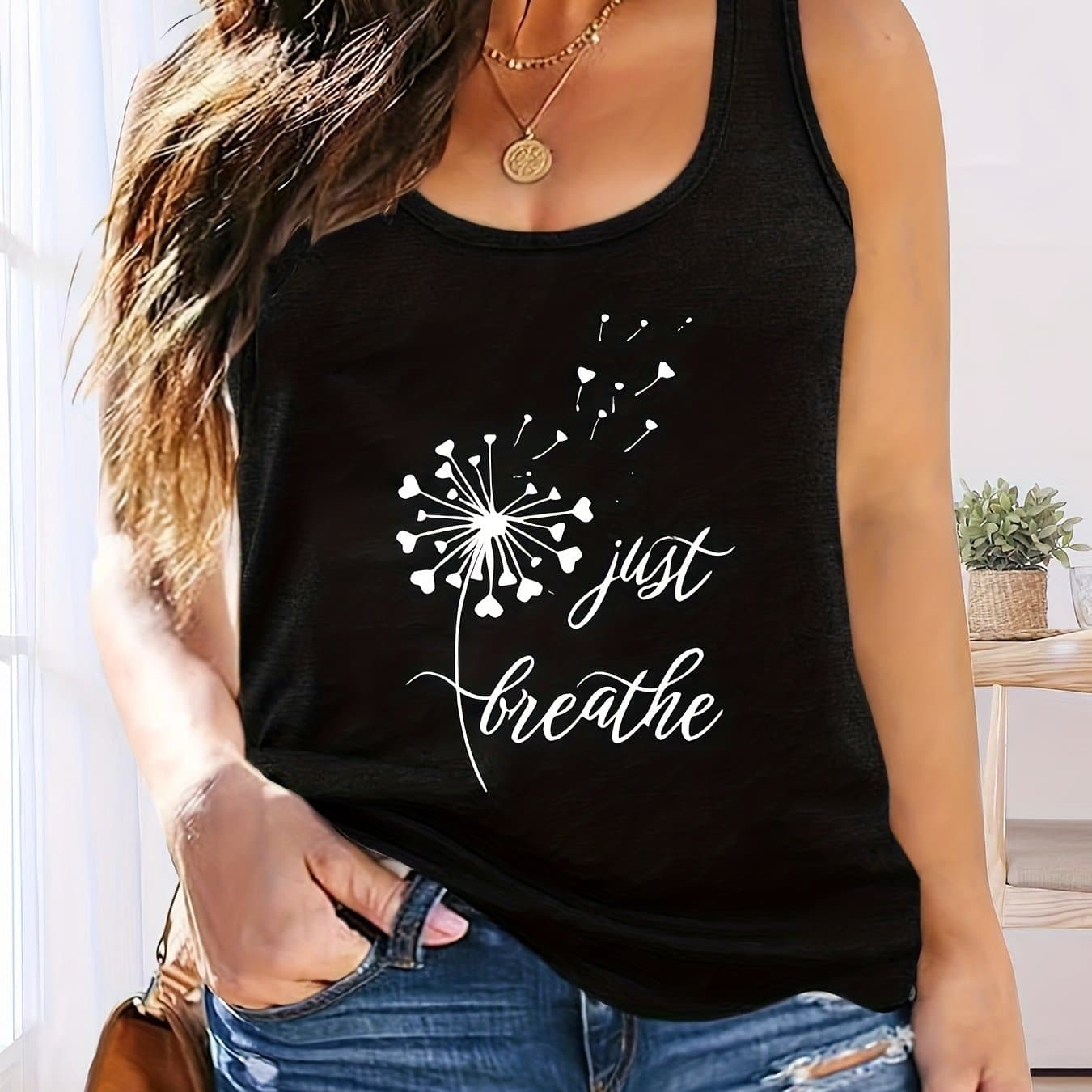 TEMU Plus Size, Plus Size Womens Graphic Racerback Tank Tops Summer Casual Loose Tanks Vest Vacation Classic-fit Shirt Cami