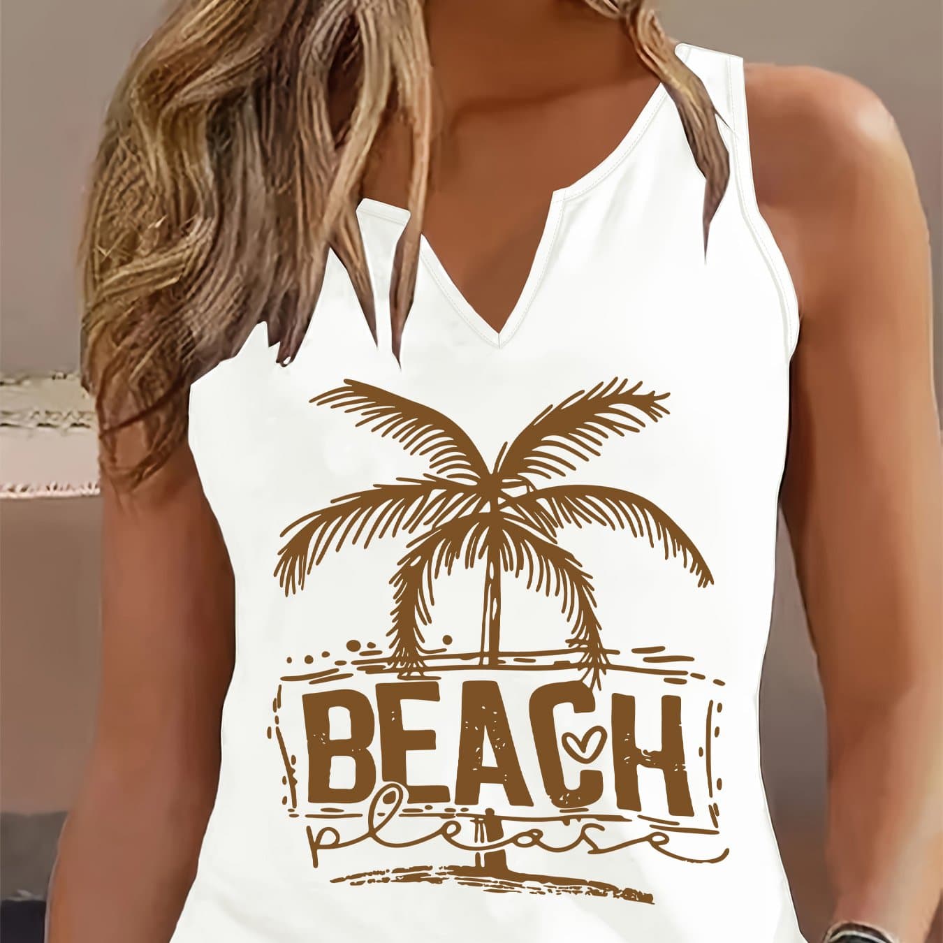 TEMU Graphic Print Tank Top, Sleeveless Casual Top For Summer And Spring, Women's Clothing