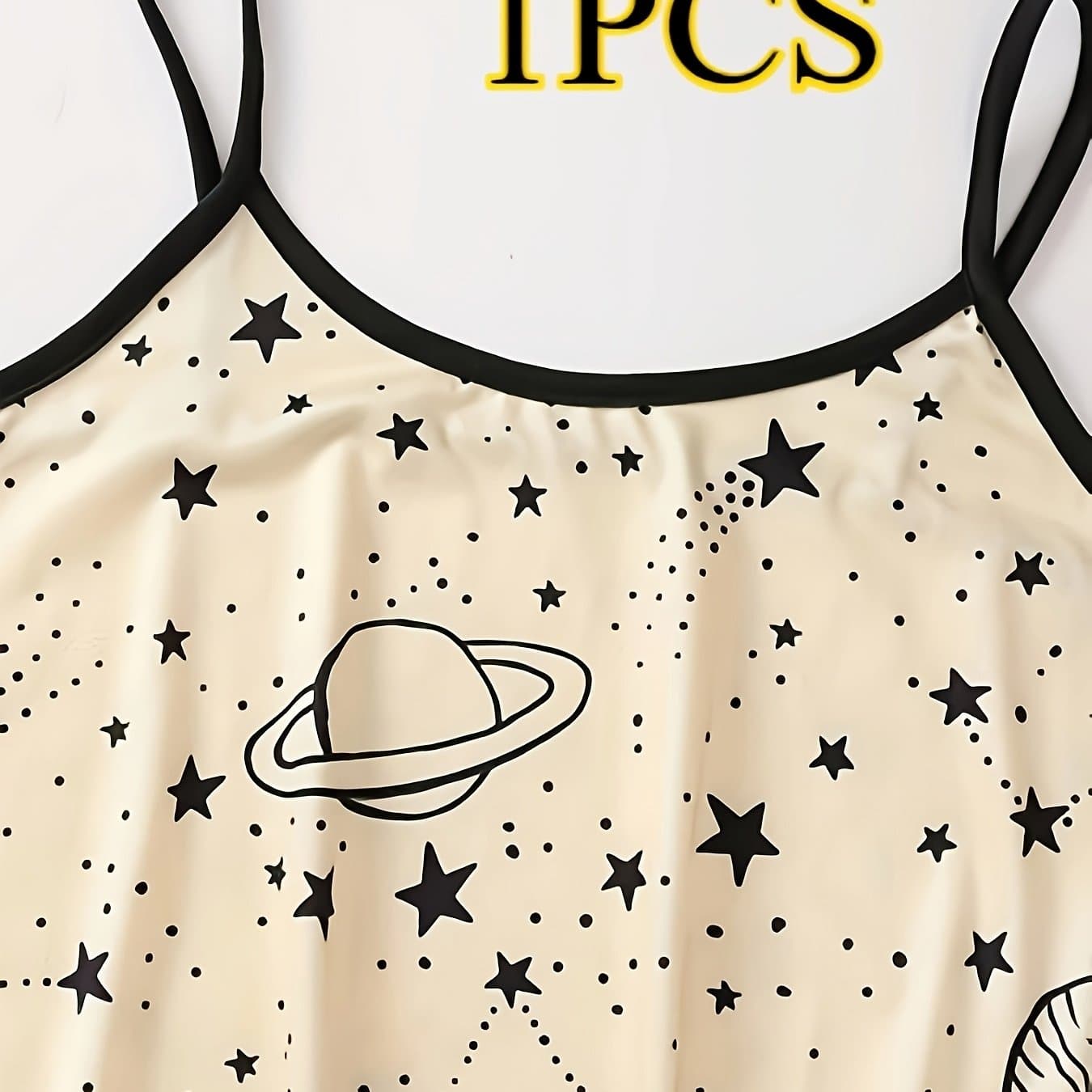 TEMU Clothing, Soft And Cute Printed Suspender Lotus Leaf Edge Loungewear, Daily/sleeping, Like Cute , Women's Pajamas, Loose + Lotus Leaf Edge, Comfortable And Skin