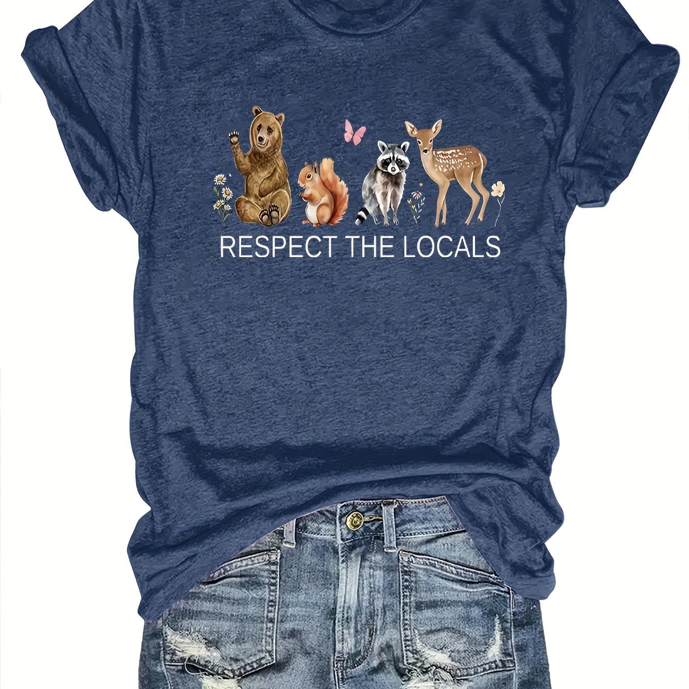 TEMU Little Animals- T-shirt, Suitable For Casual And Leisure Daily Wear- Spring And Summer Clothing- Women's Wear