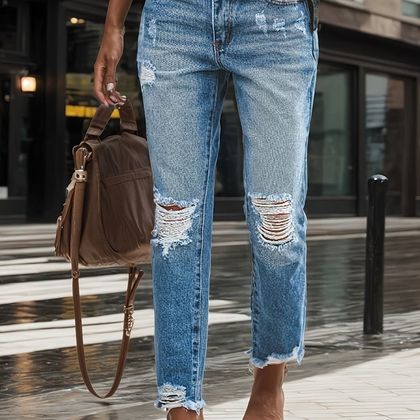 TEMU Make Old Denim Trousers For Women, Comfortable, Stylish Jeans For Women - High Quality Effortless Fit For An