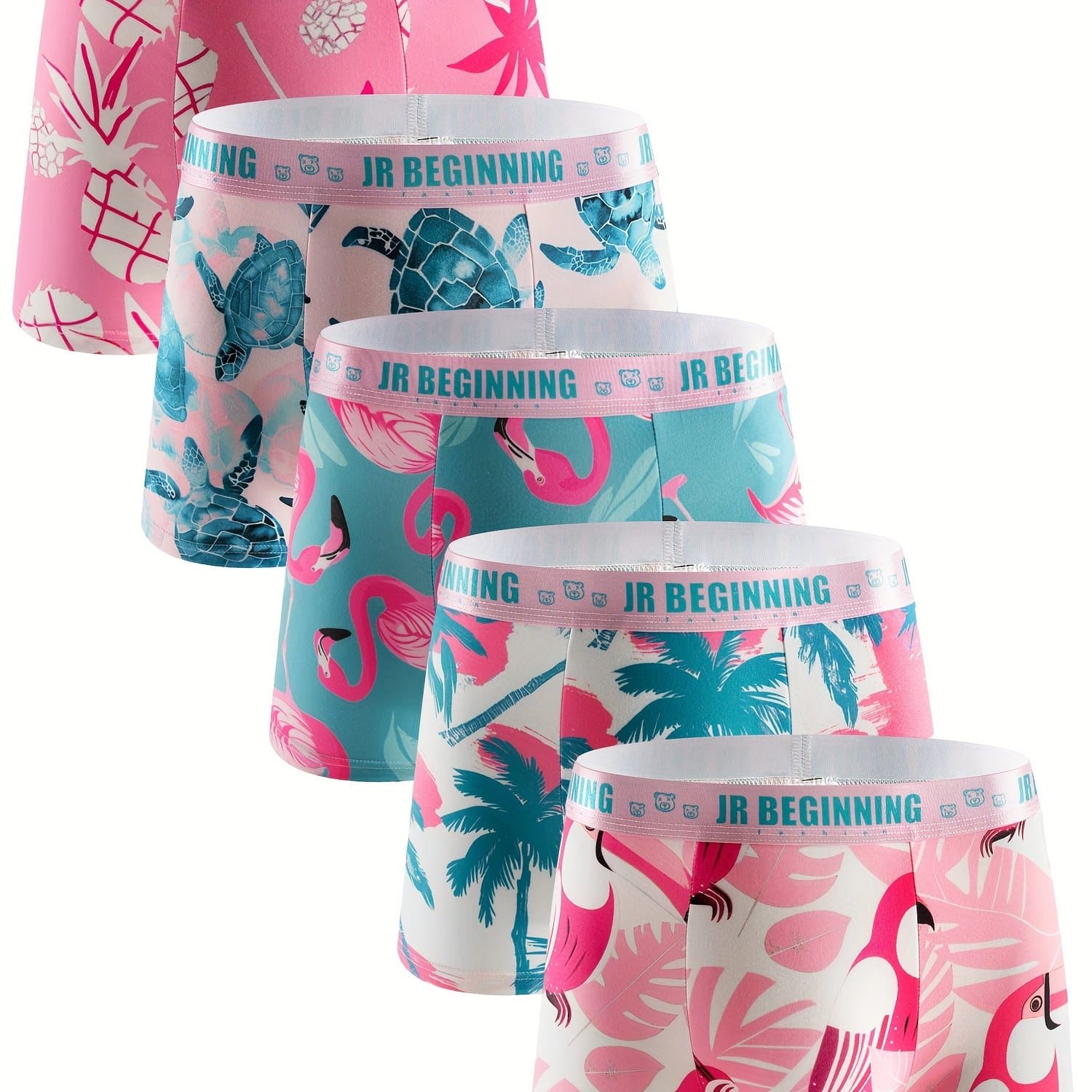 TEMU 5pcs Light Luxury Men's Short Boxer Briefs