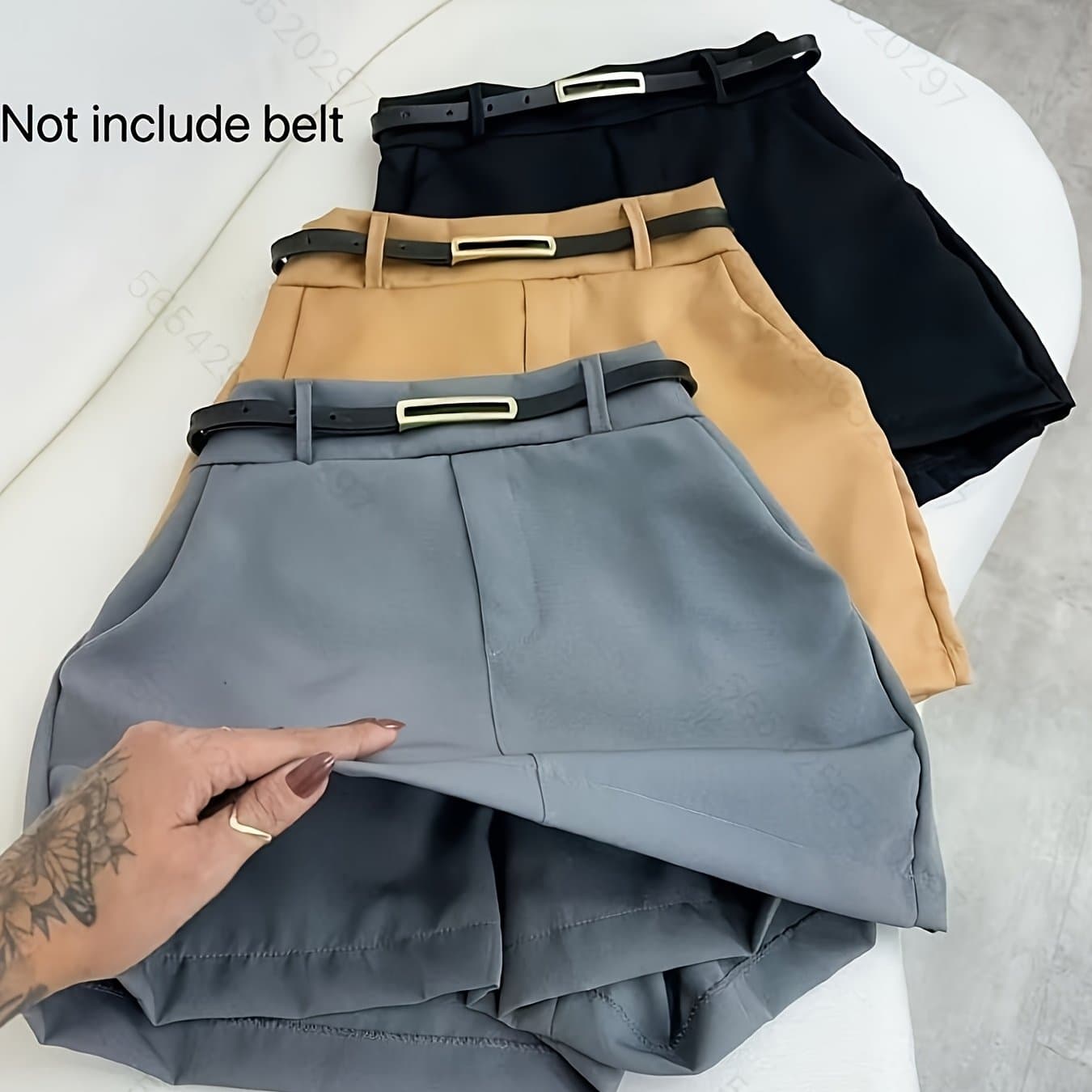 TEMU Ladies' Stylish Shorts Skirt Set Of 3 Without A Belt [asd1]