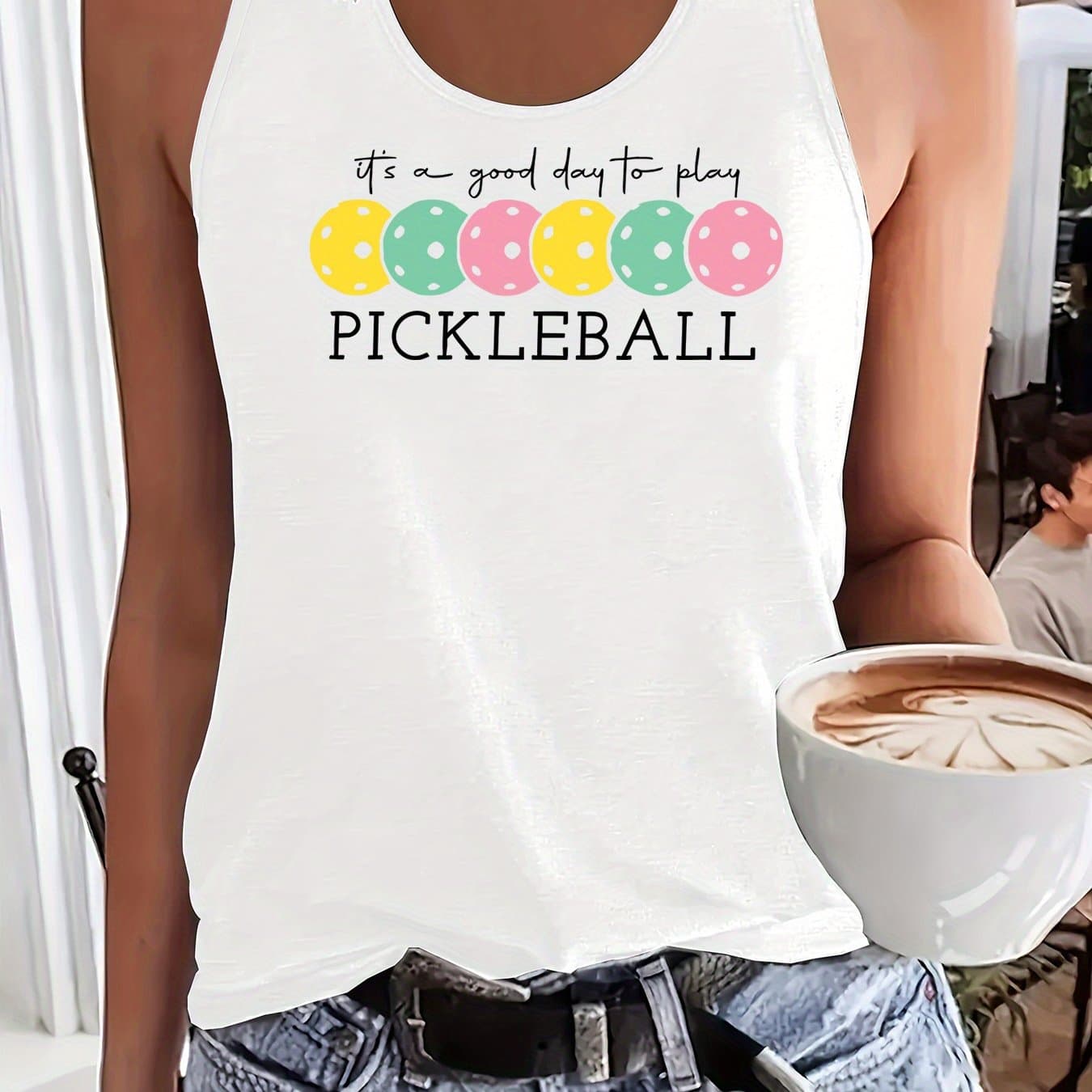 TEMU Graphic Print Tank Top, Sleeveless Casual Top For Summer And Spring, Women's Clothing thumbnail 3