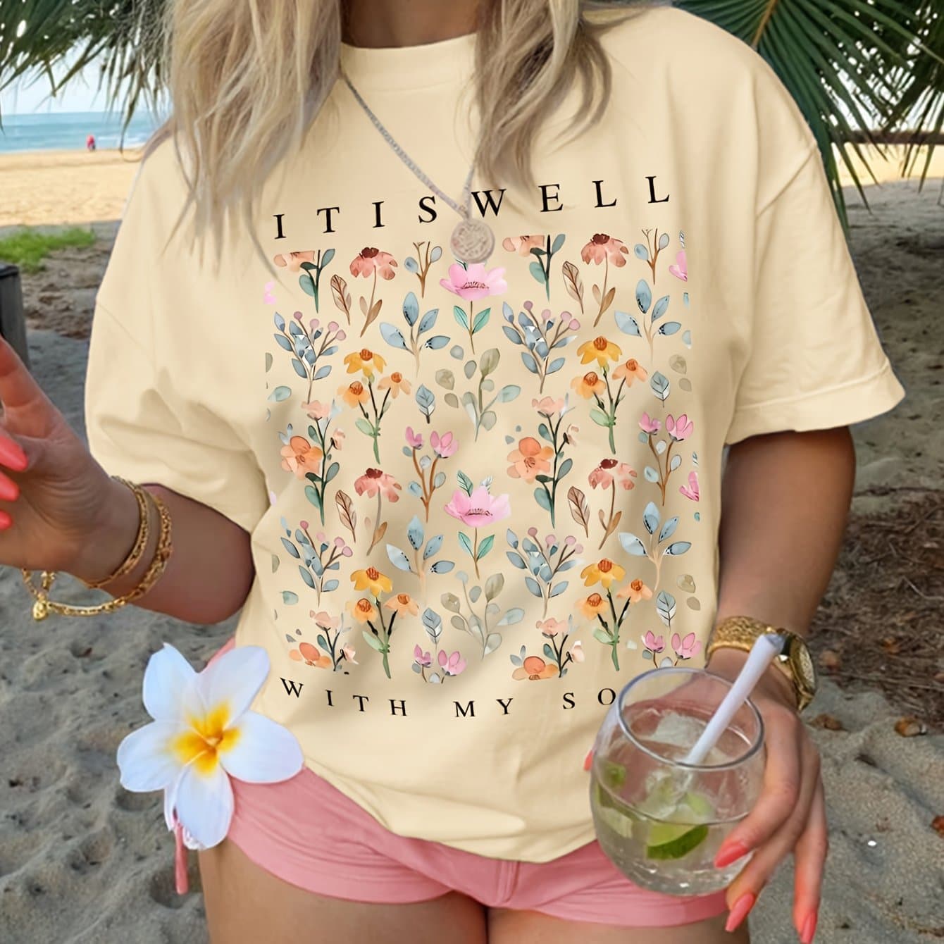 TEMU Graphic Print T-shirt, Short Sleeve Crew Neck Casual Top For Summer And Spring, Women's Clothing thumbnail 3