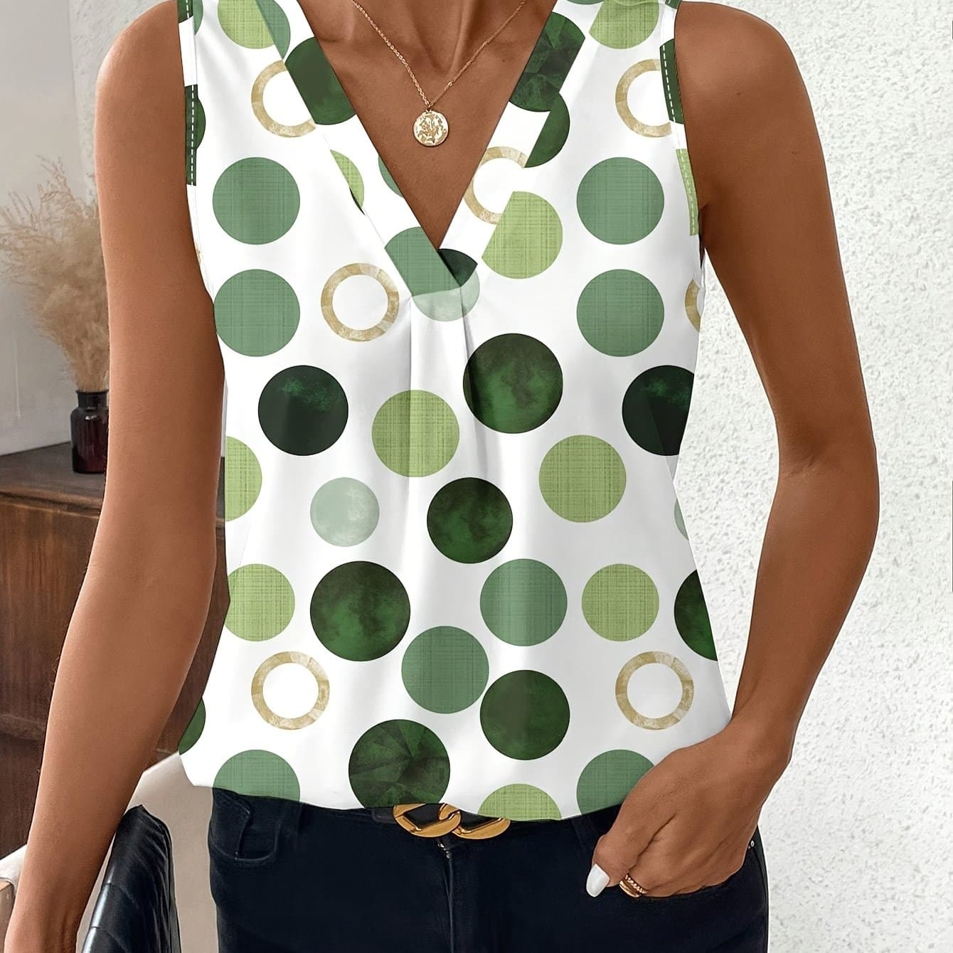TEMU All- Sleeveless Shirt, Suitable For Spring/summer Casual Wear