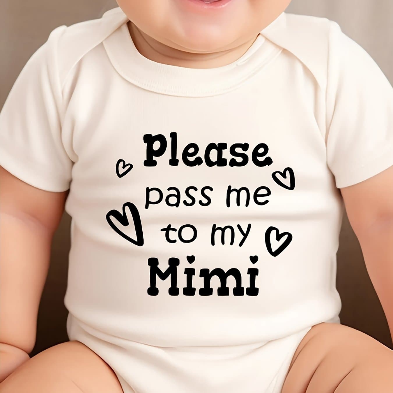 TEMU Child Jumpsuit, Please Hand Me Over To Mom, Letter Print, Casual, Soft And Comfortable, , Regular Fit, Knit Fabric, For Outdoor