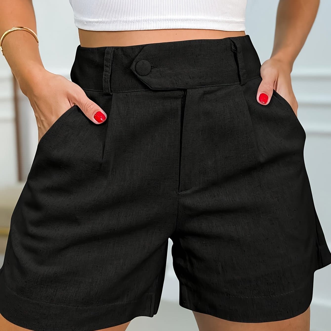 TEMU Solid Color Shorts For Women - Commuter Shorts + Tala