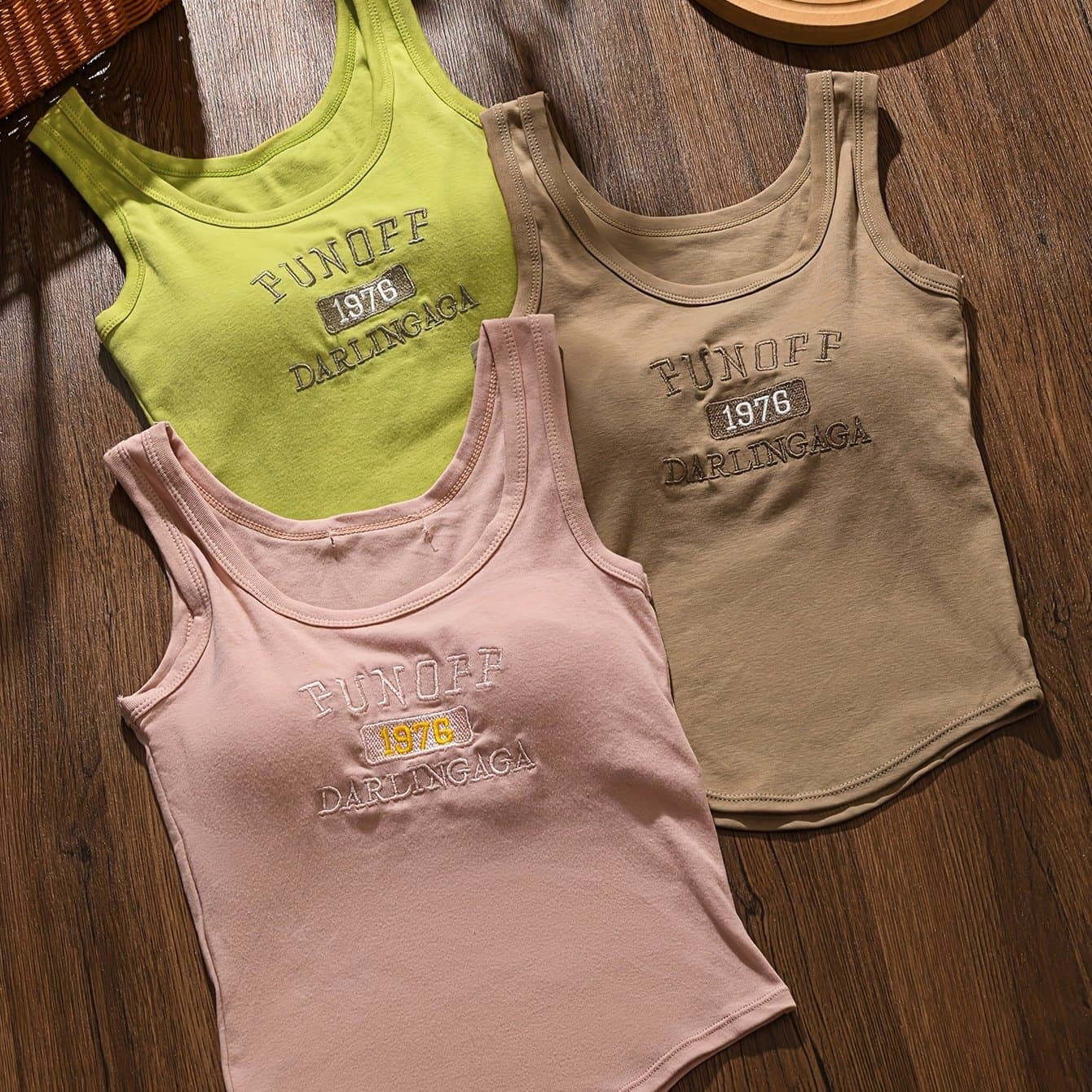 TEMU 3pcs Set Spring And Summer Chest Pad Embroidered Underwear Suspender Vest Inner Wear Sleeveless Vest Women's Summer Niche Design Sense Outerwear
