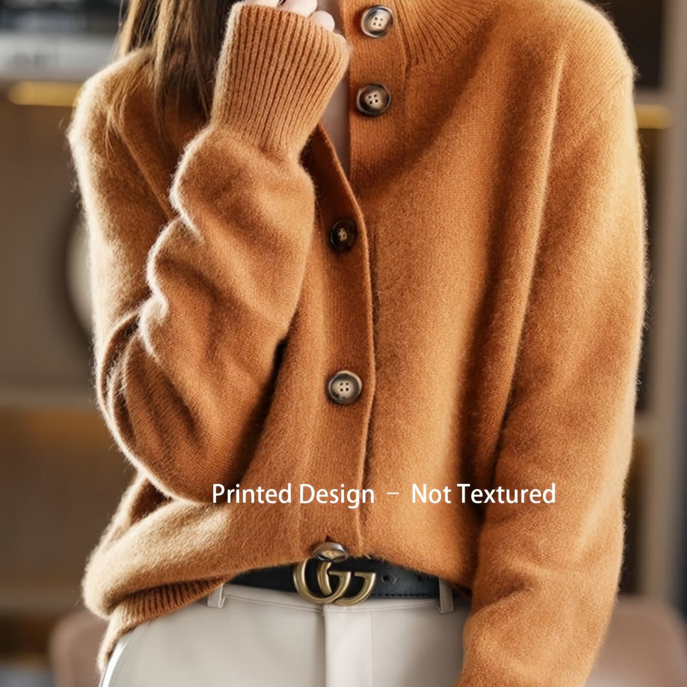 TEMU New Cardigan For Women In Solid Colors, Featuring A Stand Collar And A Casual, Versatile Loose Fit, Perfect For Spring And Autumn