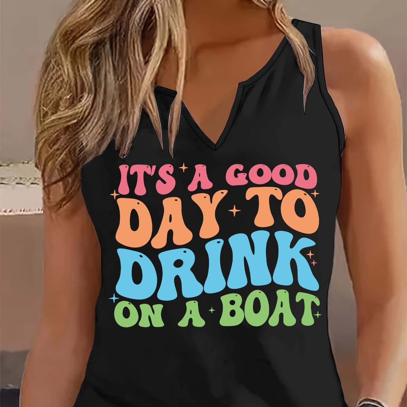 TEMU Graphic Print Tank Top, Sleeveless Casual Top For Summer And Spring, Women's Clothing thumbnail 6