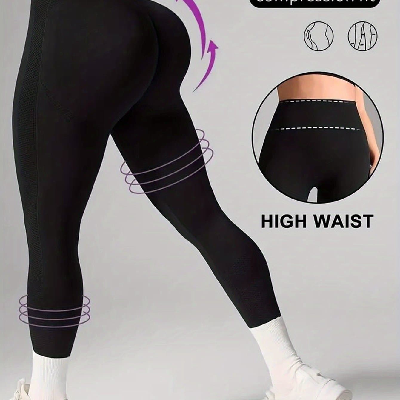 TEMU Women's High-waist -lifting Peach High-waist Yoga Pants
