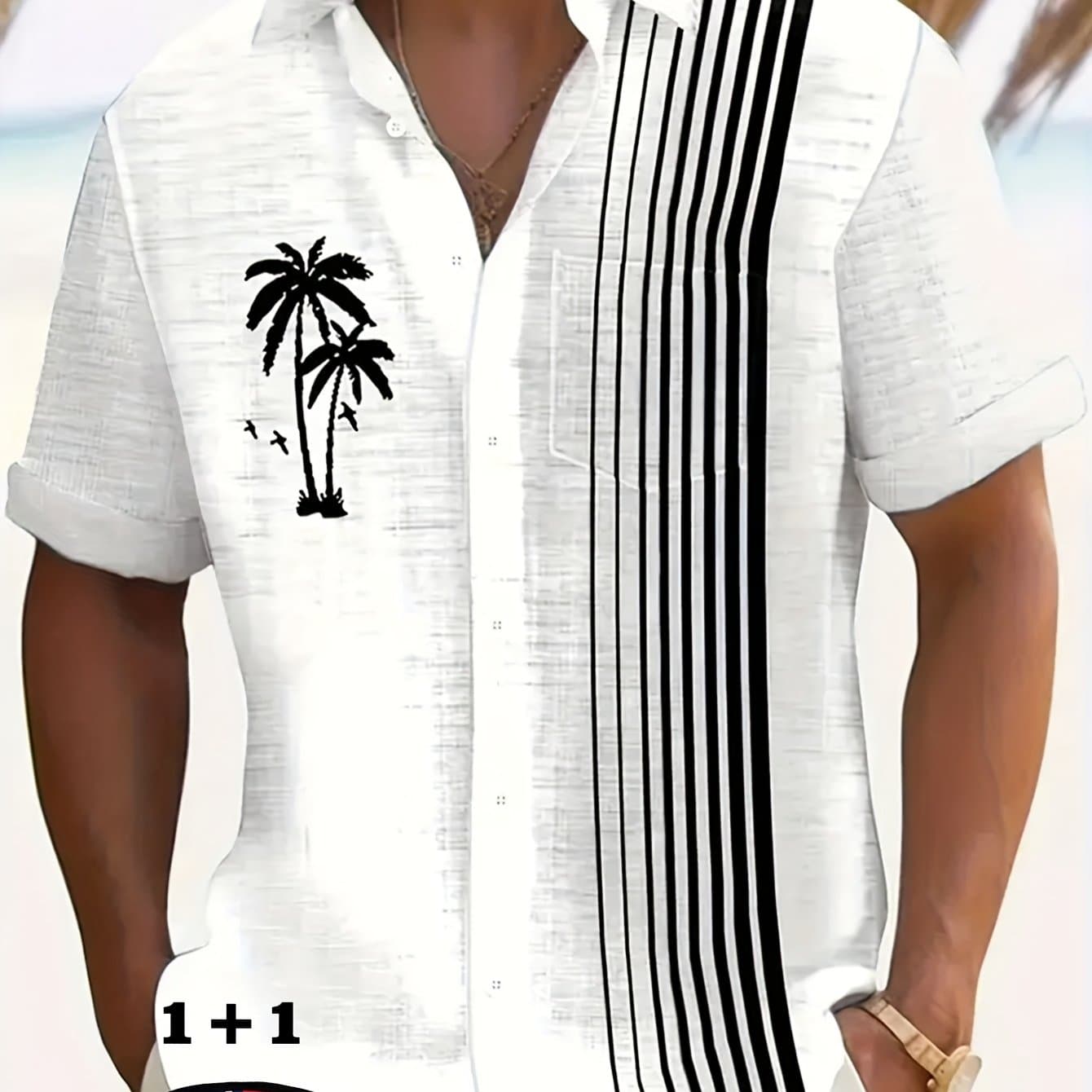 TEMU Men's Short-sleeved Shirts, Hawaiian-style Shirts, Casual T-shirts, Suitable For Men And Women For Vacation And Beach Wear