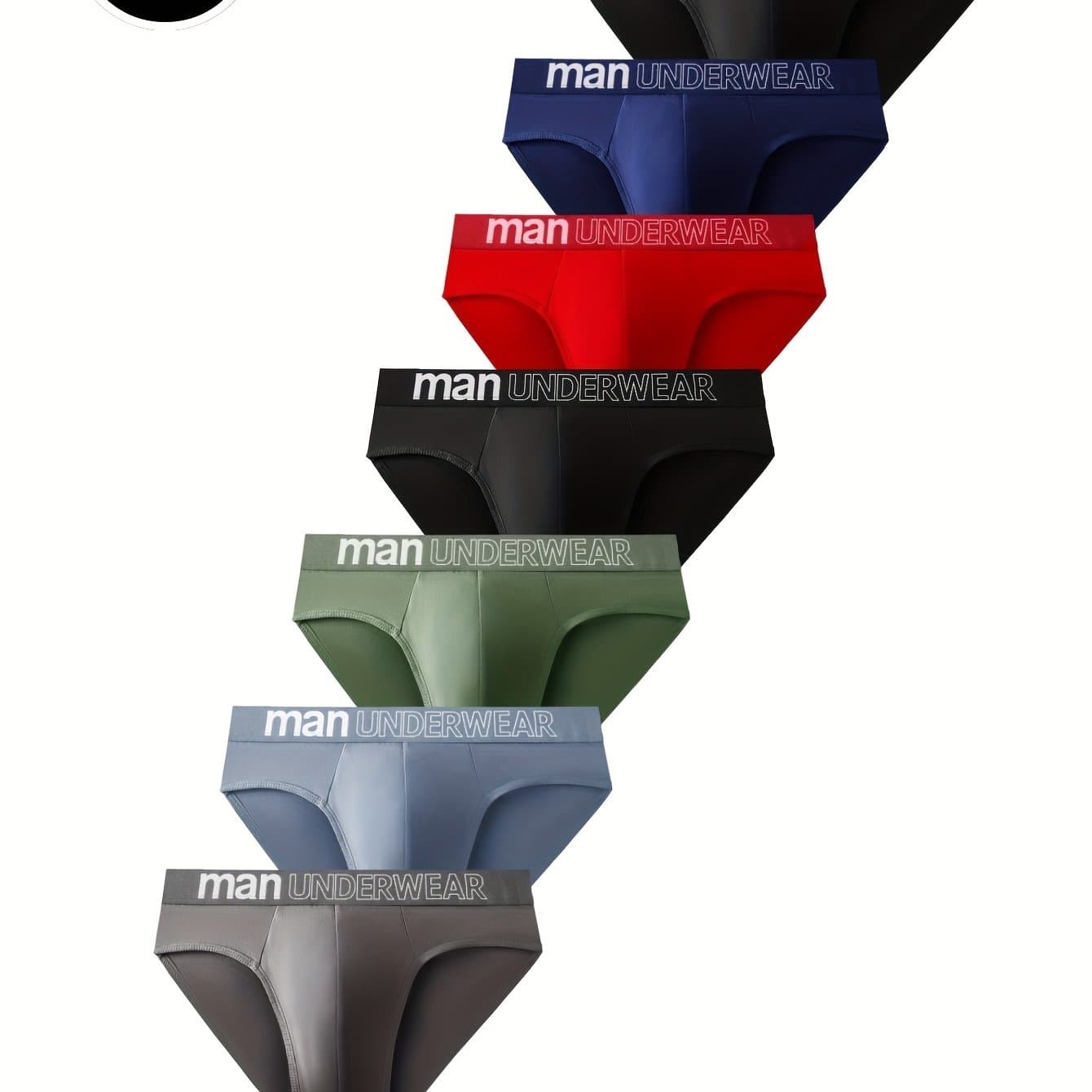 TEMU 7pcs Set Breathable Elastic Polyester With Spandex, In Multiple Colors (red, Black, Gray, Green, Beige, Light Blue), Featuring A Stylish Letter Waistband Design, Suitable For Casual Wear