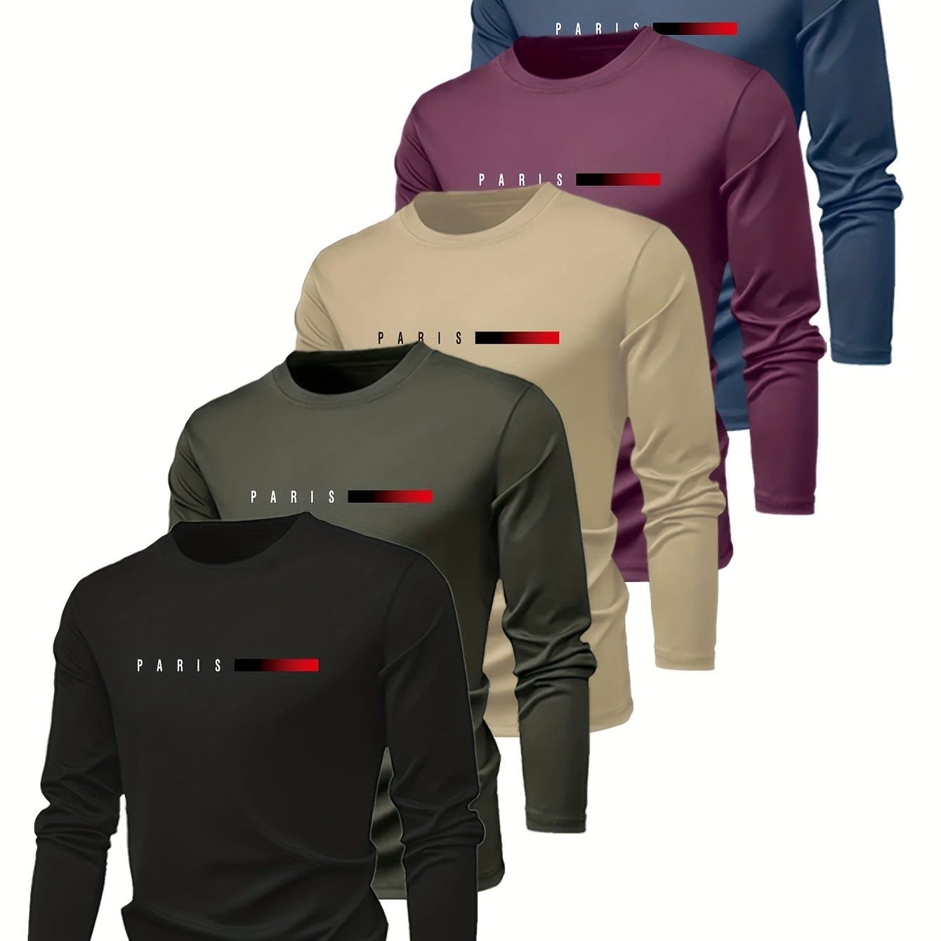 TEMU 1 Men's Breathable And Comfortable Casual Crew Neck Long-sleeved T-shirt, Suitable For Autumn Outdoor Activities. It Features A Loose Fit And From Durable Fabric