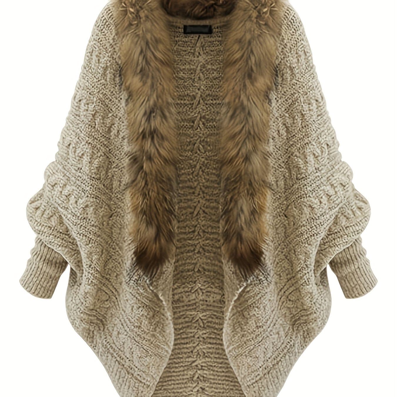 TEMU Stylish Euro Batwing Sweater For 2025 - Featuring A And A Tie-front Cardigan