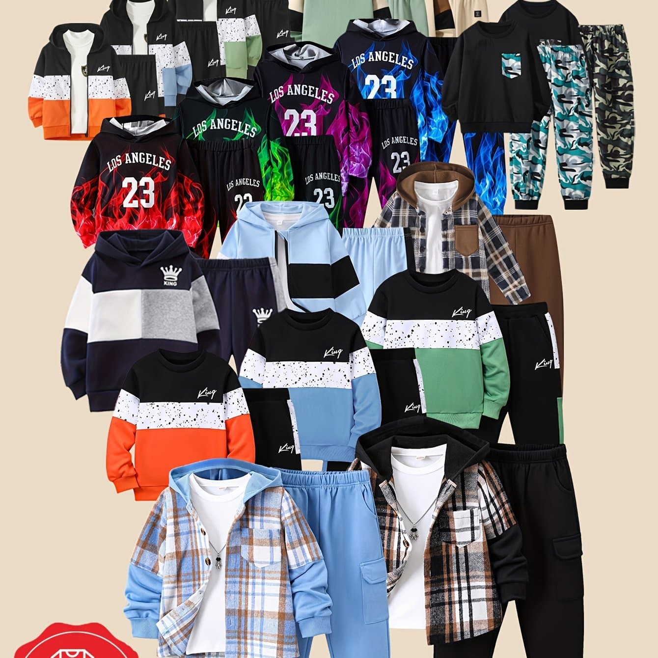TEMU 1 Set Of Trendy Autumn/winter Outfits For Boys Versatile Bestsellers 3-14 Surprise Gift: Children's Long-sleeved Tops And Pants, Perfect For Outdoor