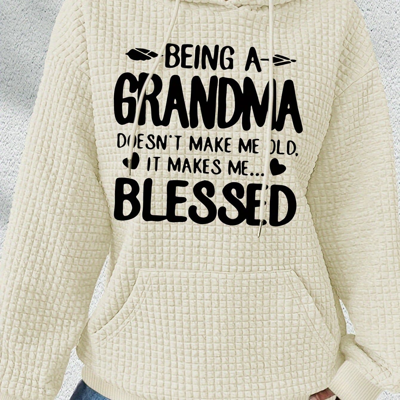 TEMU Waffle Letter Hoodie