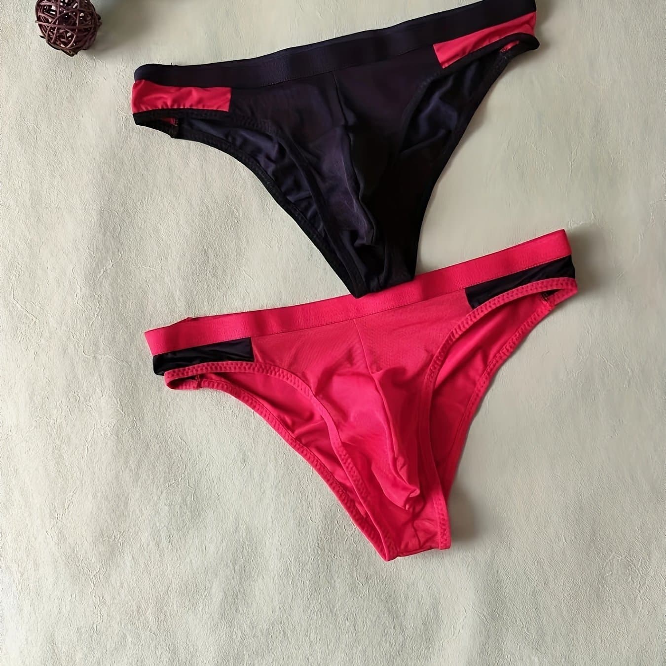TEMU 2pcs Sexy Men's Mesh Pants Thong Transparent Pants Briefs, U-convex Pouch Underwear, Suitable For Xs-s Size, Weight 110-165