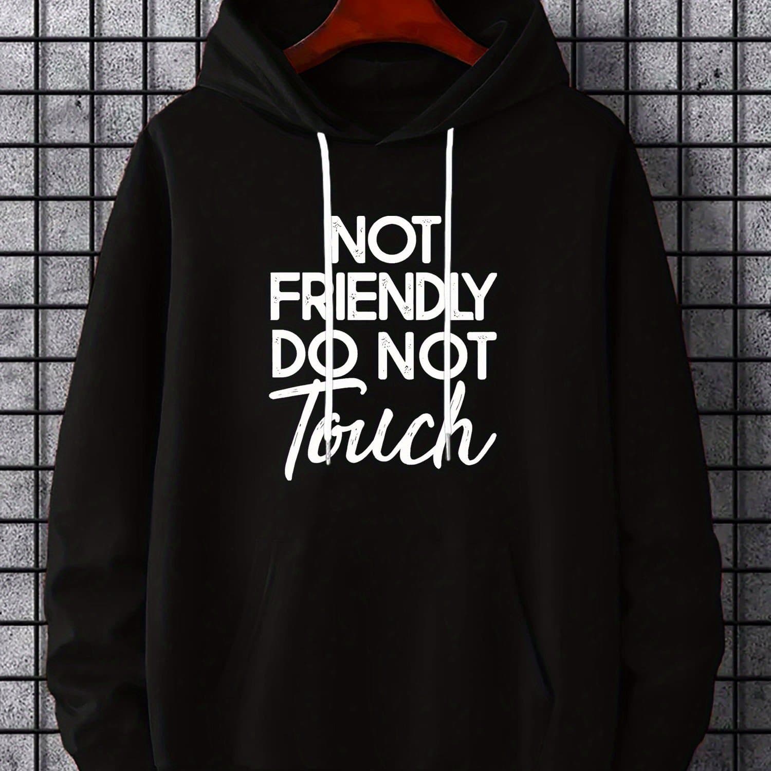 TEMU Men's Easy Retro Letter Print Hooded Fashion Casual Athletic Hoodie Sweater Base Layer