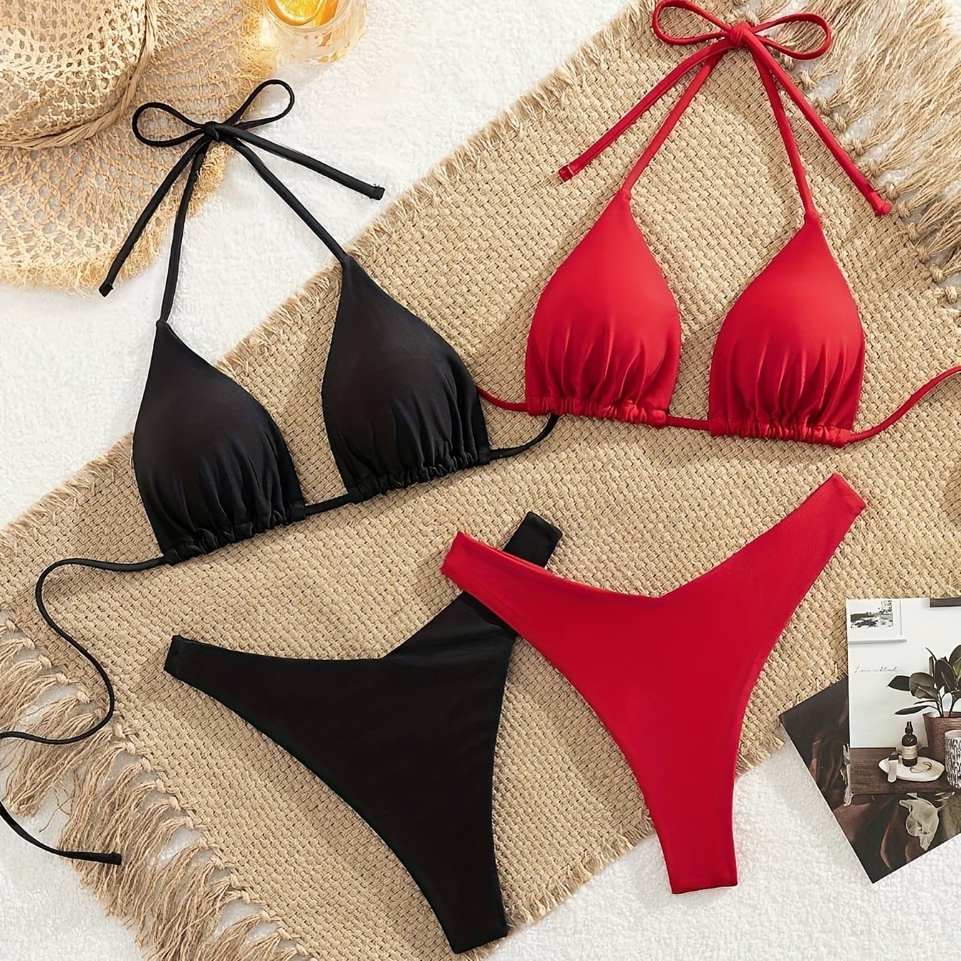 TEMU Women' Color Swimsuit Set
