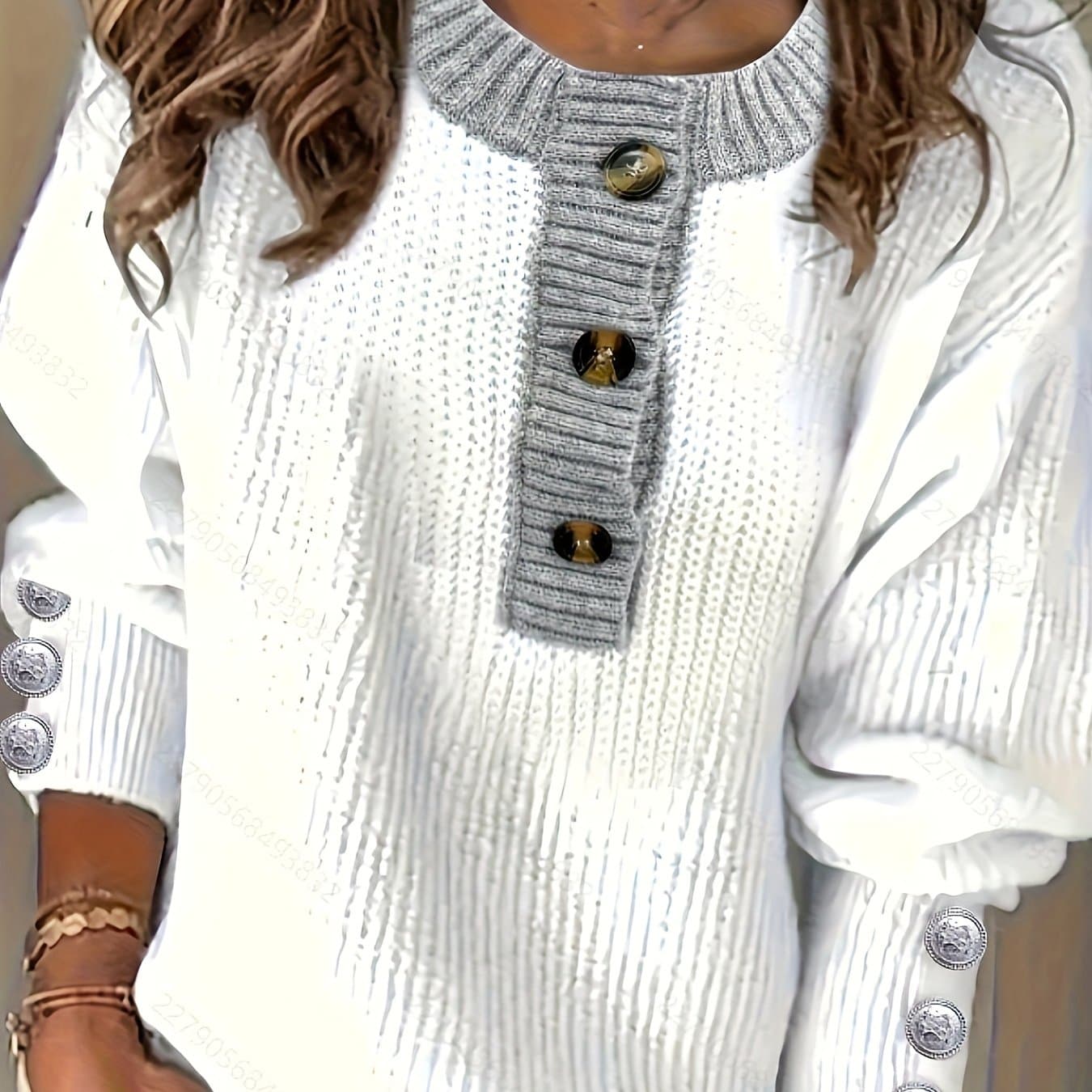 TEMU Plus Size - Plus Size - Western Women's Autumn Winter Sweater Round Neck Long Sleeve Plus Size Easy 's Pullover