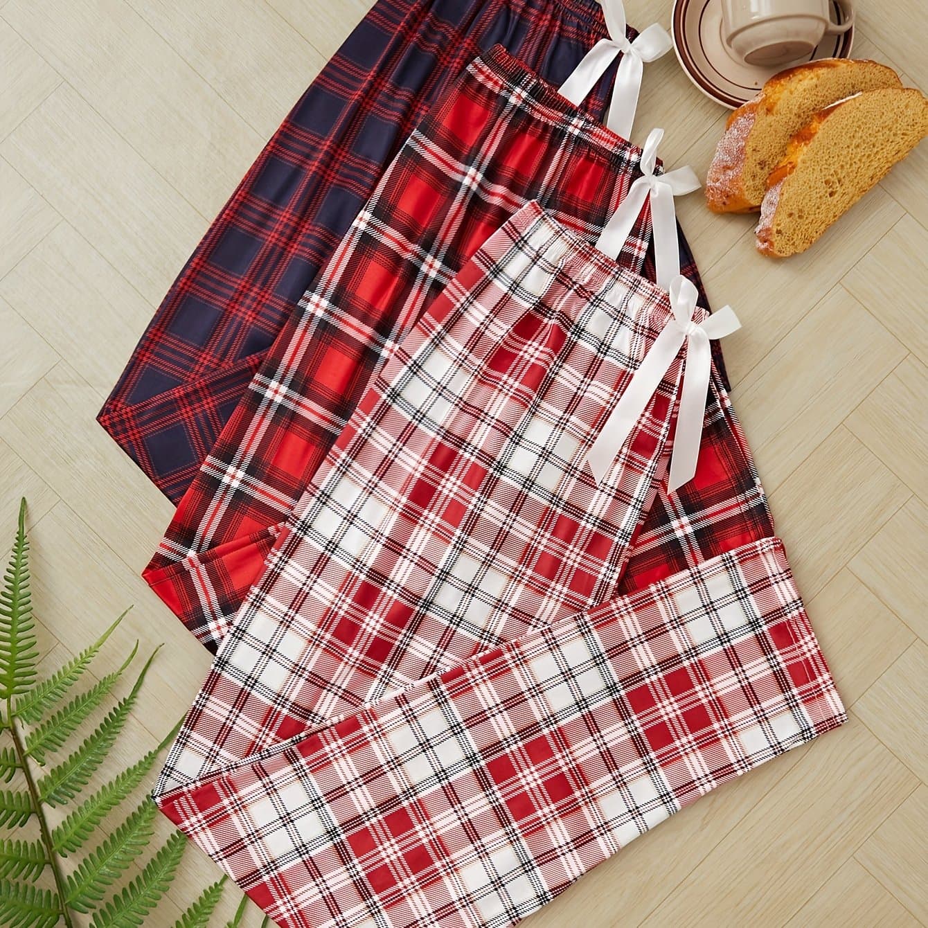 TEMU 3 Sets Of Print Front Bow Pajama Pants
