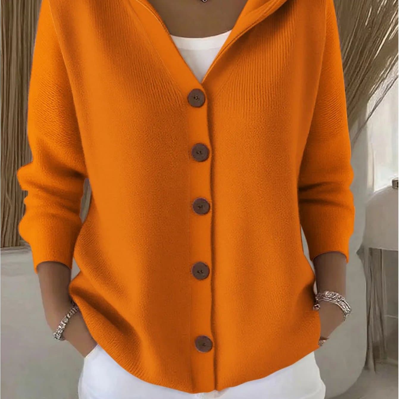 TEMU Women's Cardigan Sweaters Fall Fashion 2025 Long Sleeve Button V Neck Hooded Fuzzy Outerwear Winter Clothes