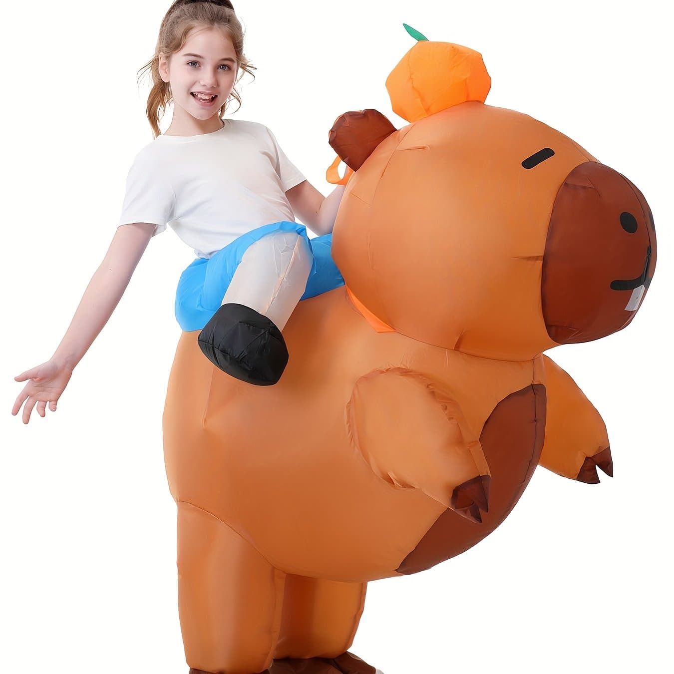 TEMU Inflatable Capybara Unisex Usb Fan Patriotic Inflatable Set For Halloween And Kids' Celebrations (batteries Not Included)
