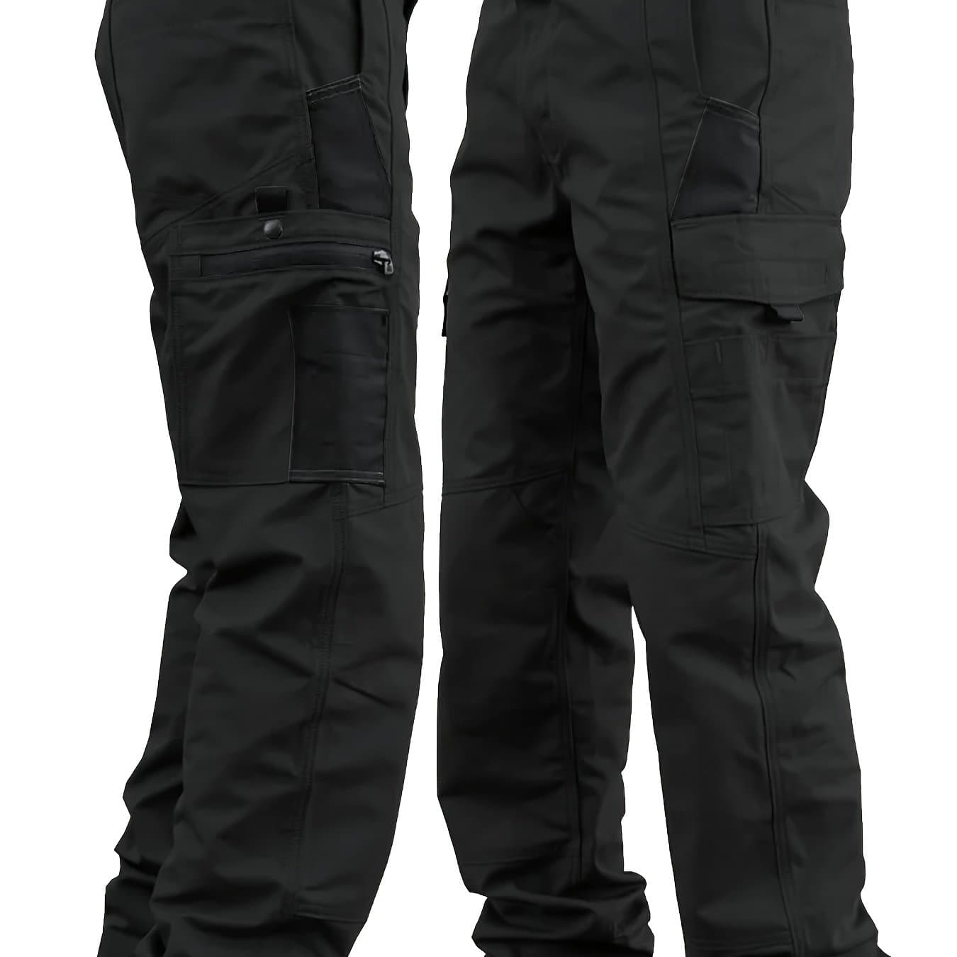 TEMU 1pc Men's Tactical Cargo Pants, Multiple Pockets - Durable Fabric For Outdoor Hiking And Construction Work, Spring/fall/summer Seasonal , Safety Work Pants, Solid