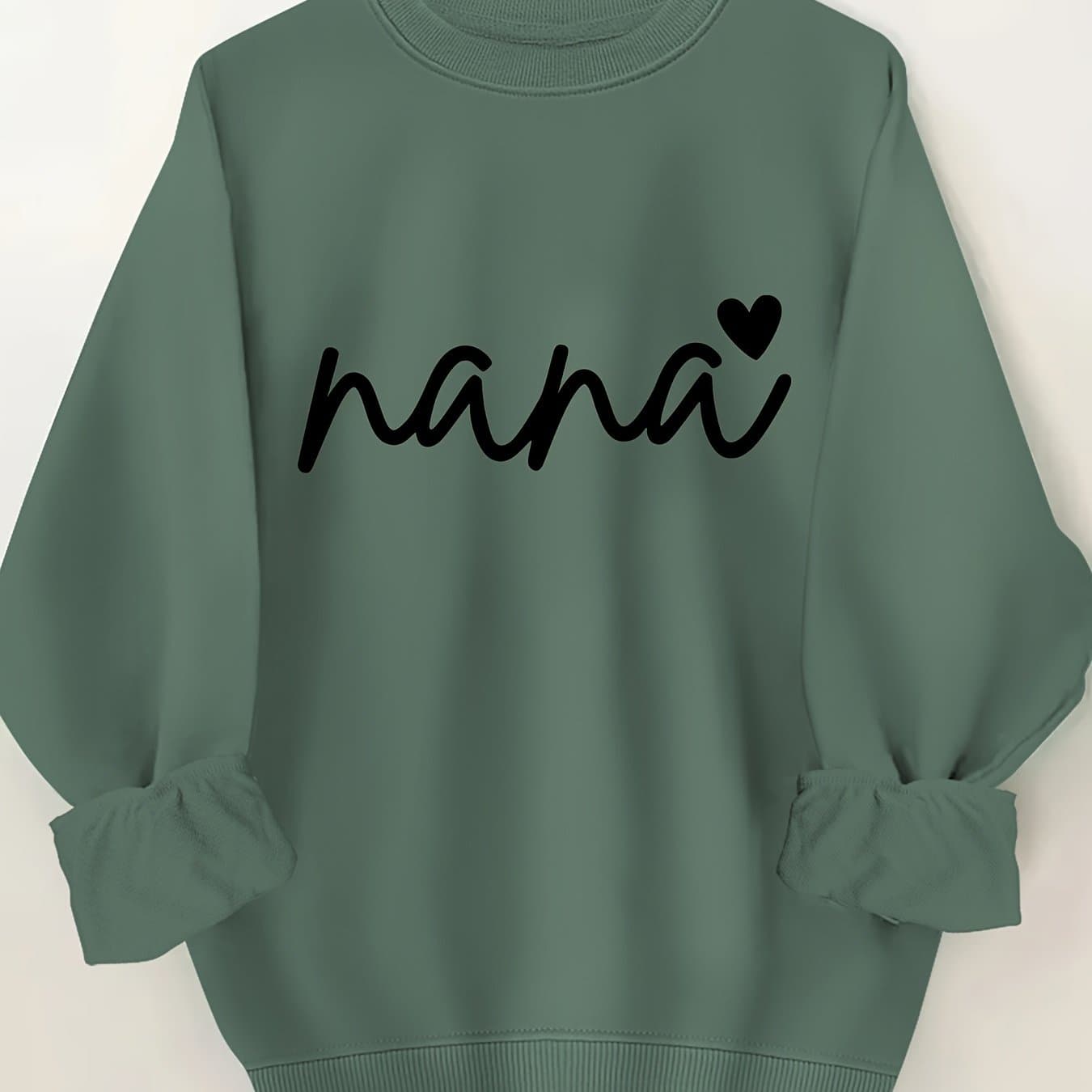 TEMU Plus Size - Plus Size - Sweatshirt Letter Print Plus Size Round Neck Fashion Sweatshirt