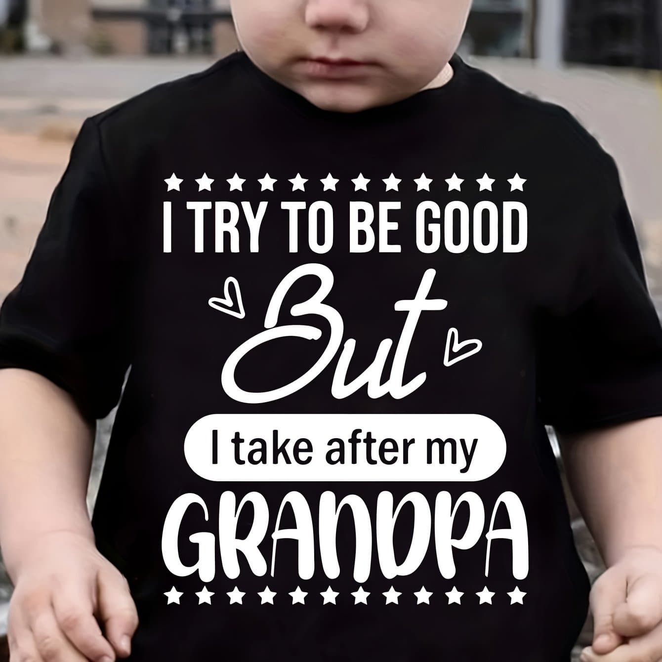 TEMU I Try To , But Grandpa Print 100% T-shirt
