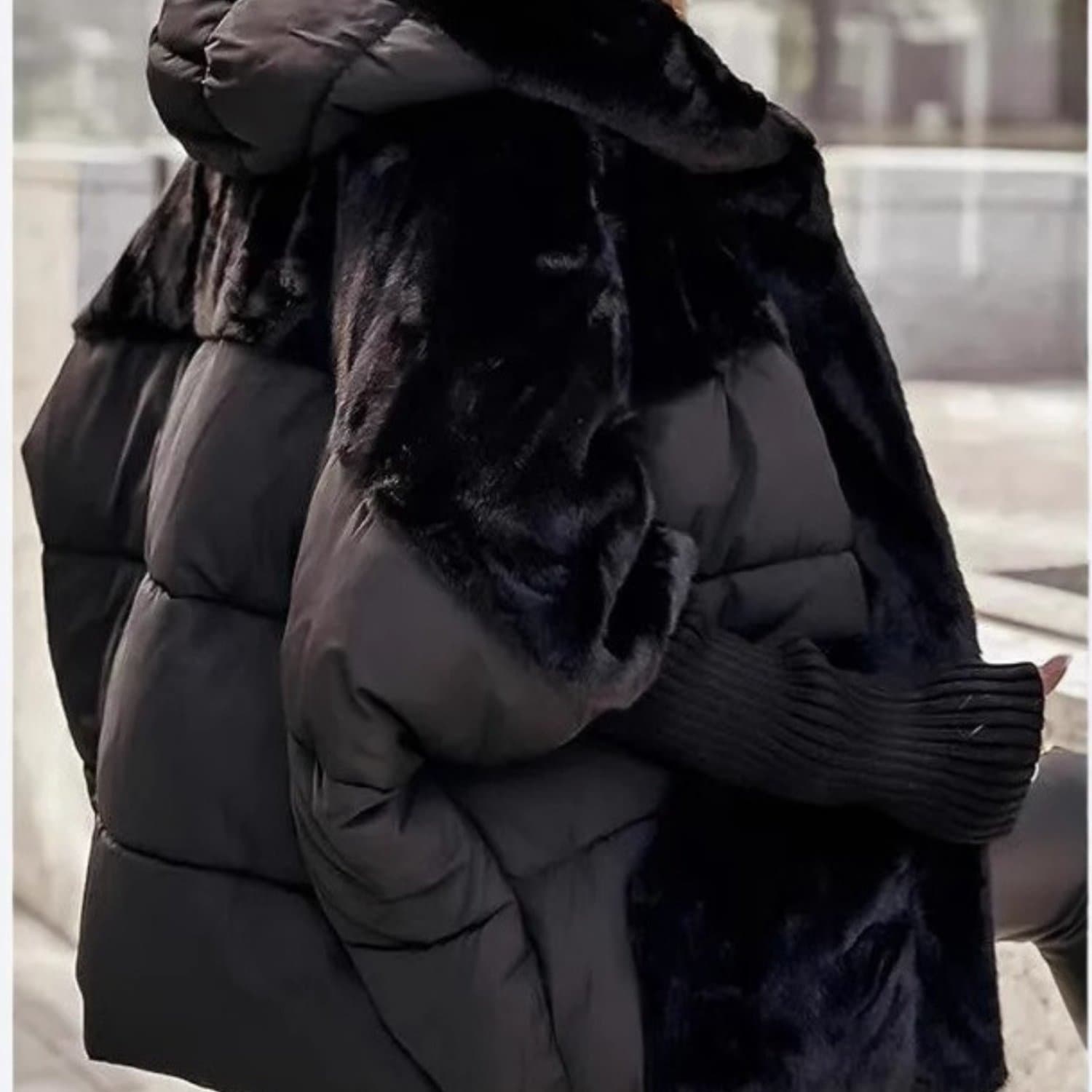 TEMU Plus Size - Plus Size - Large Size Women's Jacket - Fashion Casual Autumn And Winter Temperament Commuter Street Trend Comfortable Warm Sense New Splicing Jacket