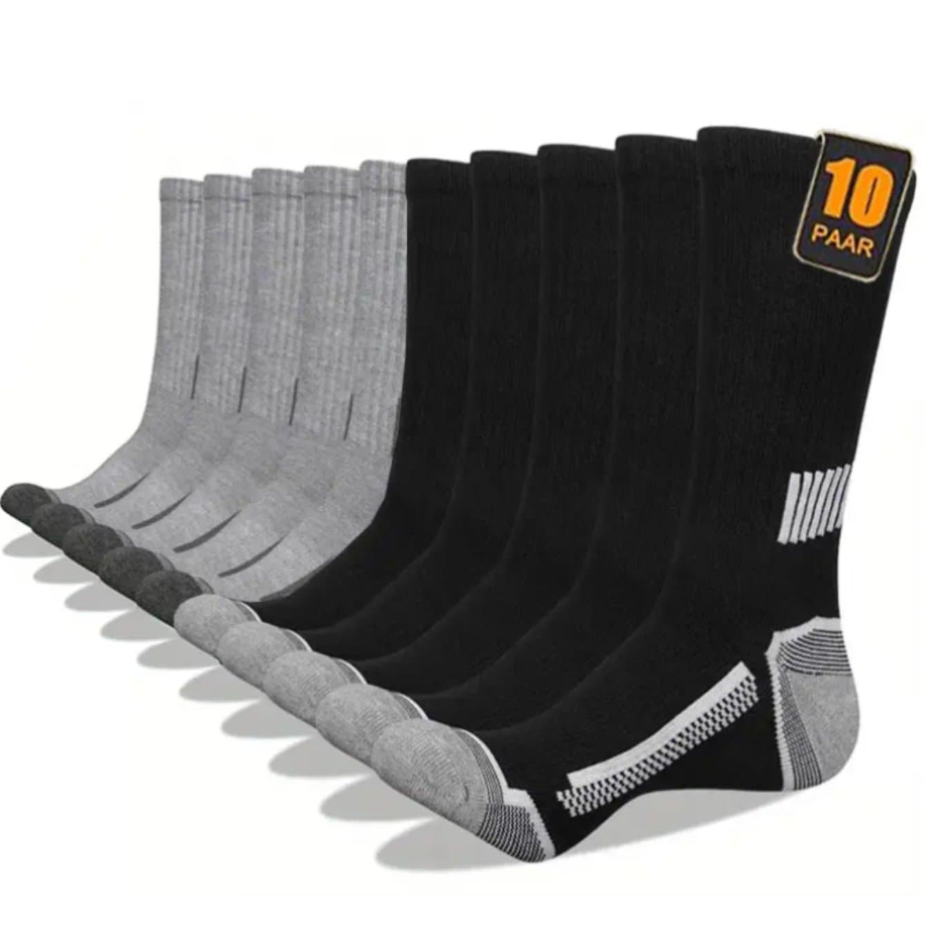 TEMU 10 Pairs Men Women Striped Long Tube Sports Socks Sweat Absorbing Breathable Suitable All Fashionable Casual Socks