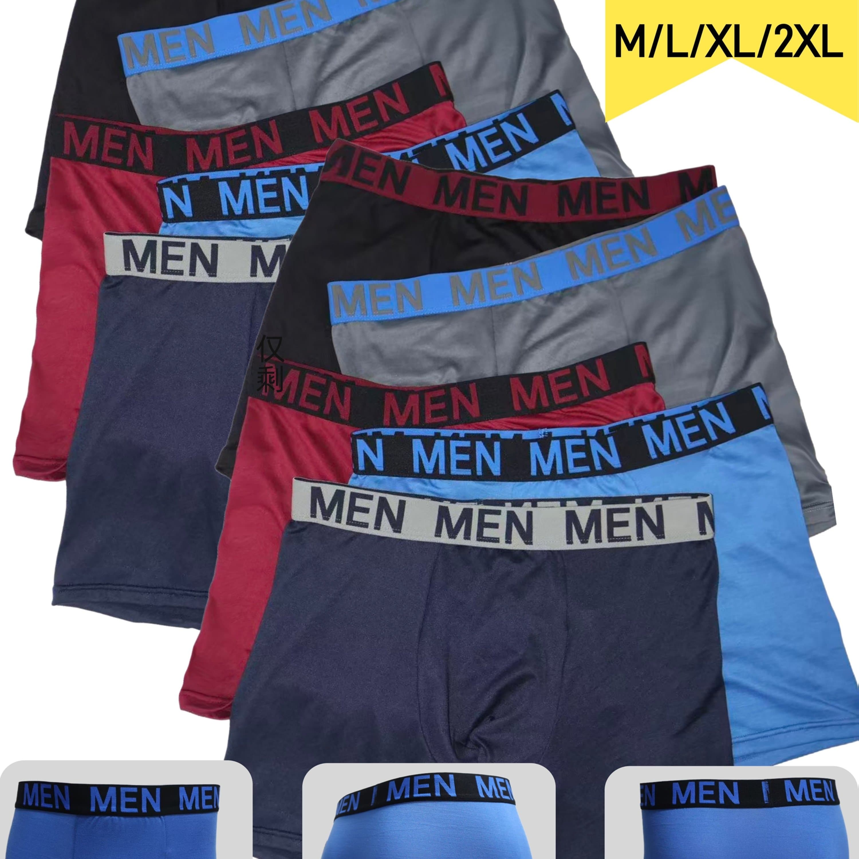 TEMU 10pcs Men's Breathable Boxer Briefs | Elastic Waistband, Combination (navy Blue, Black, Gray, Dark Blue, Brown) | Suitable, Ideal For Daily Wear And Cost-saving