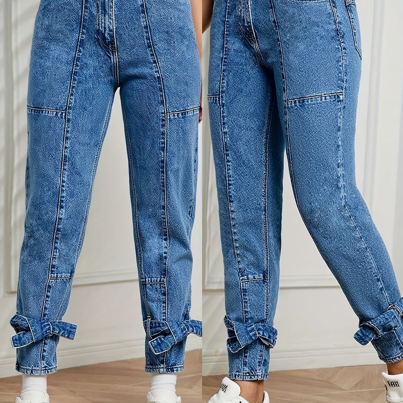 TEMU Women's Fashionable And Versatile Casual Retro High-waisted Jeans, Suitable For Going Out, Dating, And Sports