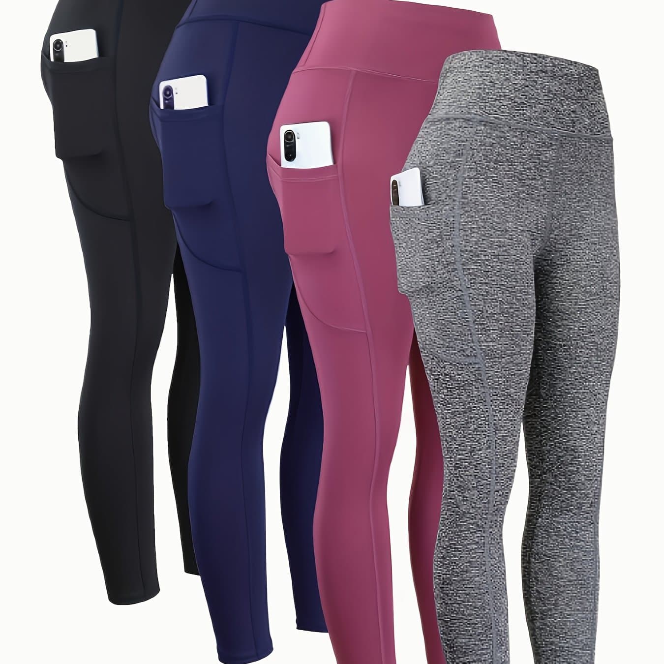 TEMU 1pc Women's High-waisted Yoga Pants - Tummy Control, Hip Lift, Soft And Elastic Sports Pants, Breathable Fitness Cycling Yoga Leggings Suitable For All And Outdoor Sports Occasions