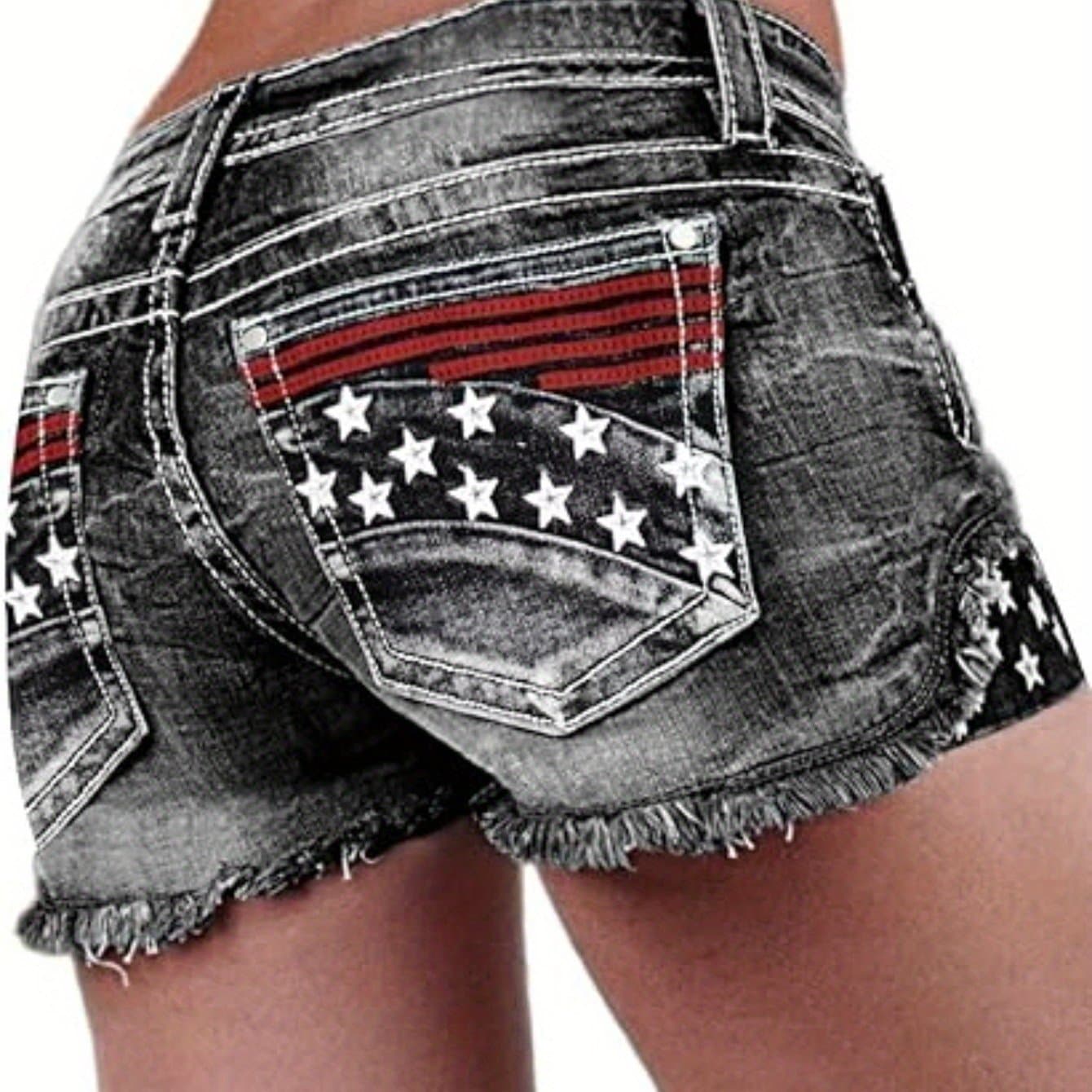 TEMU Women's Ripped Denim Jean Shorts With A High Waist, Distressed Hem, And A Skinny Stretchy Fit