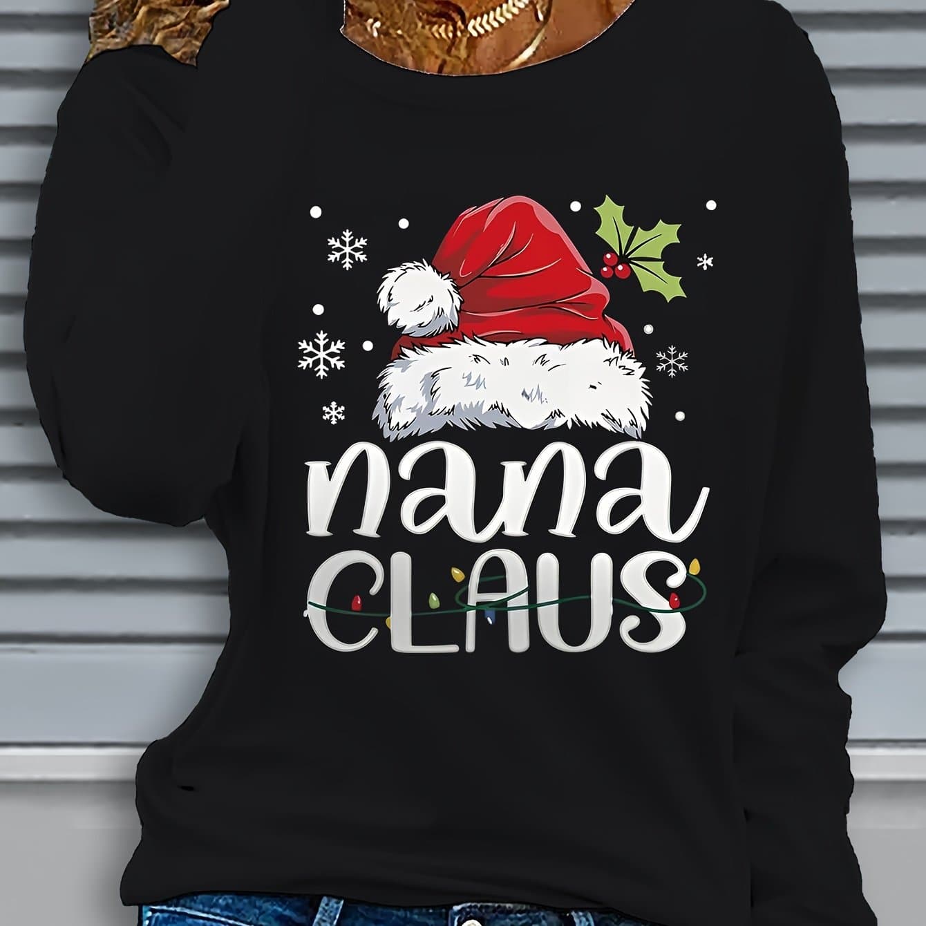 TEMU Christmas Pattern Printed Long Sleeve T-shirt For Autumn And Winter 72605