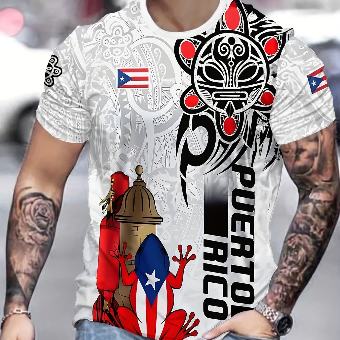 TEMU Black, Gray, And White Novelty Men's 3d Print Fashion T-shirt