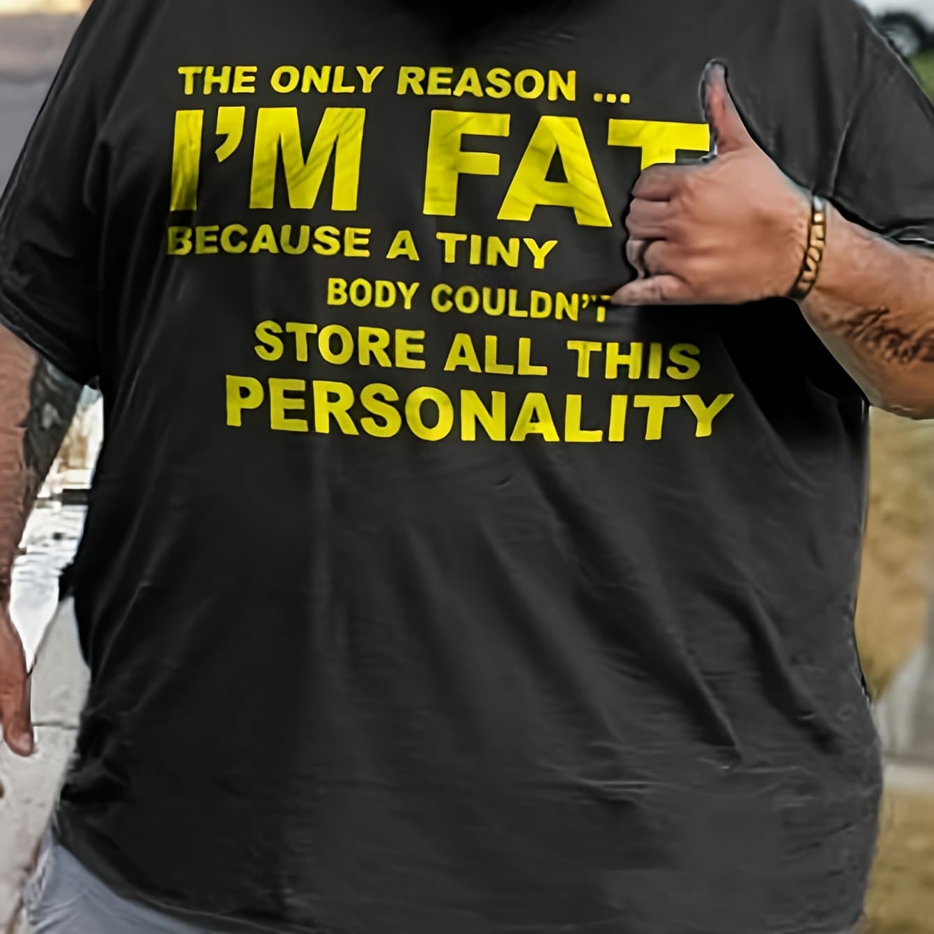 TEMU This Black Tee Features Yellow Funny Writing, Conveying Message And . An Option For A Unique, Plus Size