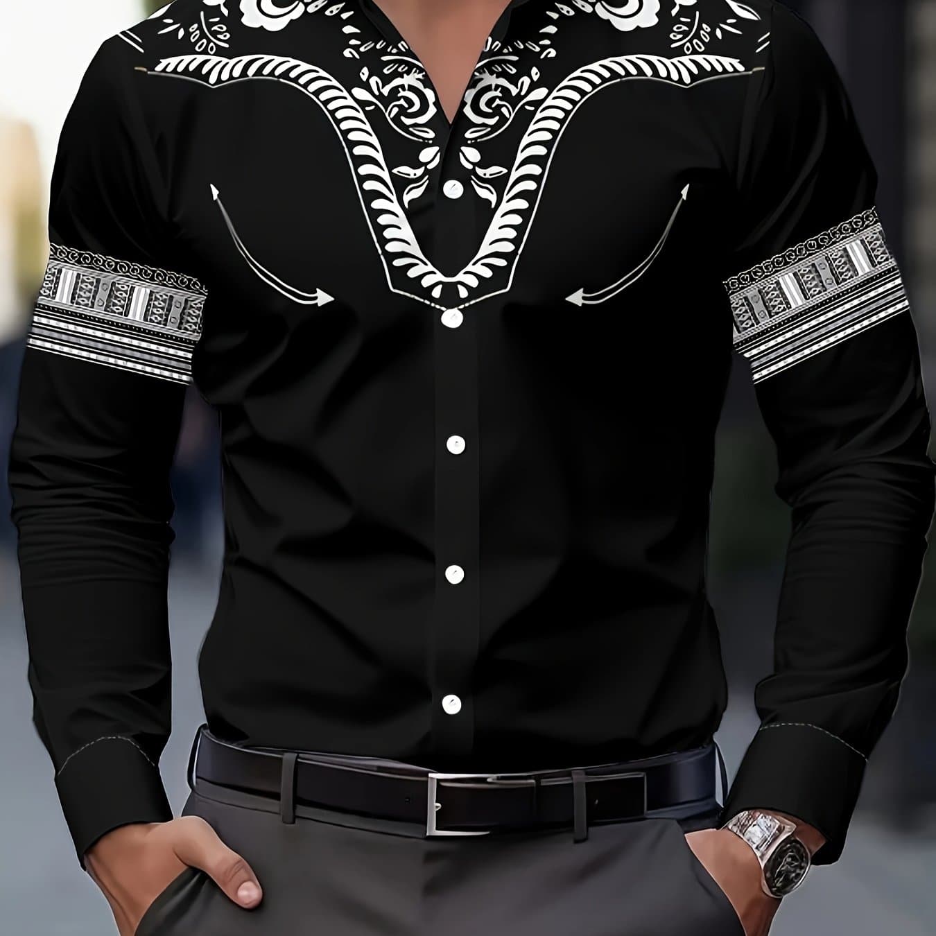 TEMU Men's Casual Long Sleeve Shirt thumbnail 4