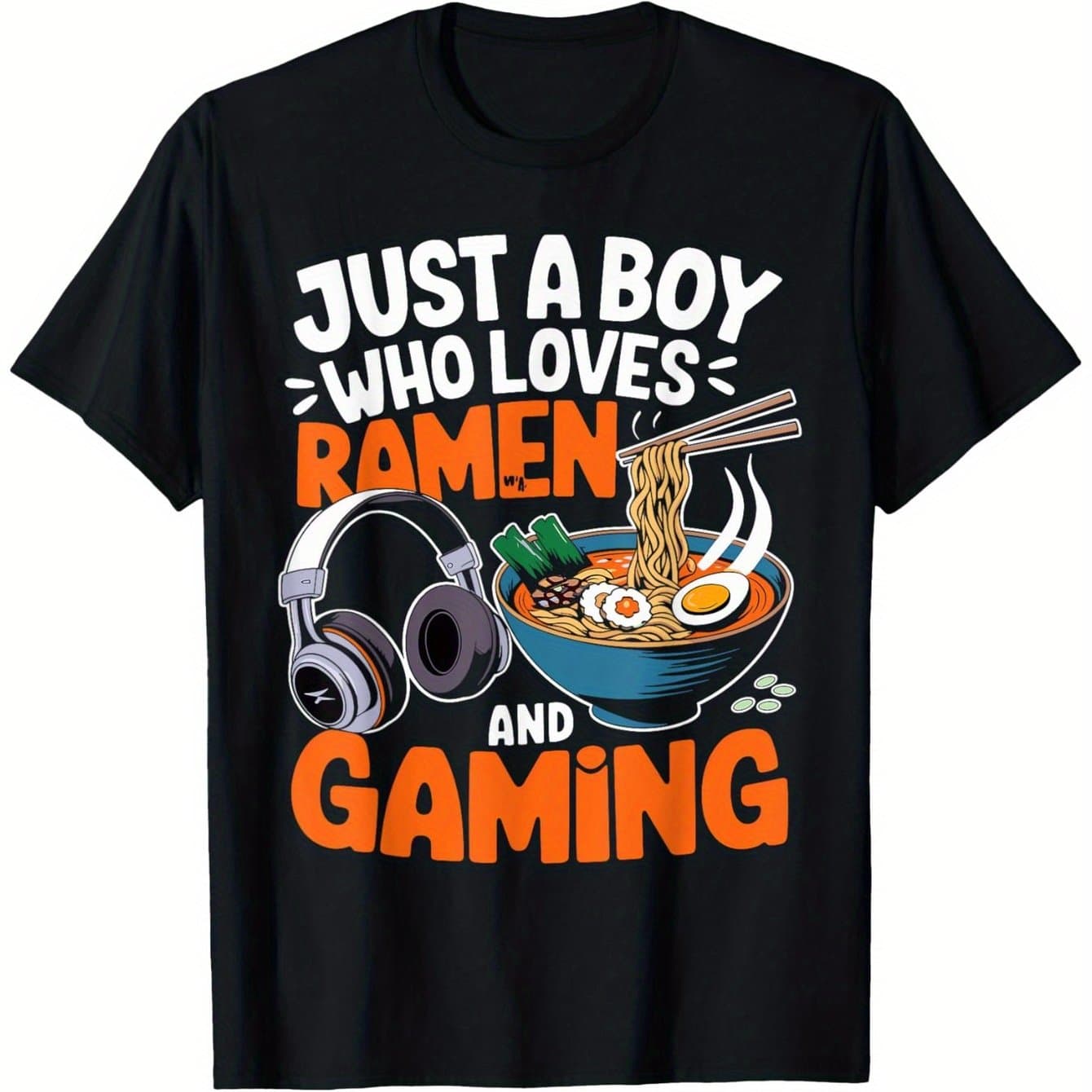 TEMU Just A Boy Who Ra And Gaming Japan Anime Video Game T-shirt For Boys Soft Fabric, Breathable, Comfortable Short Sleeve Tees Perfect For Boys Shirts Boy Girl Best Gift