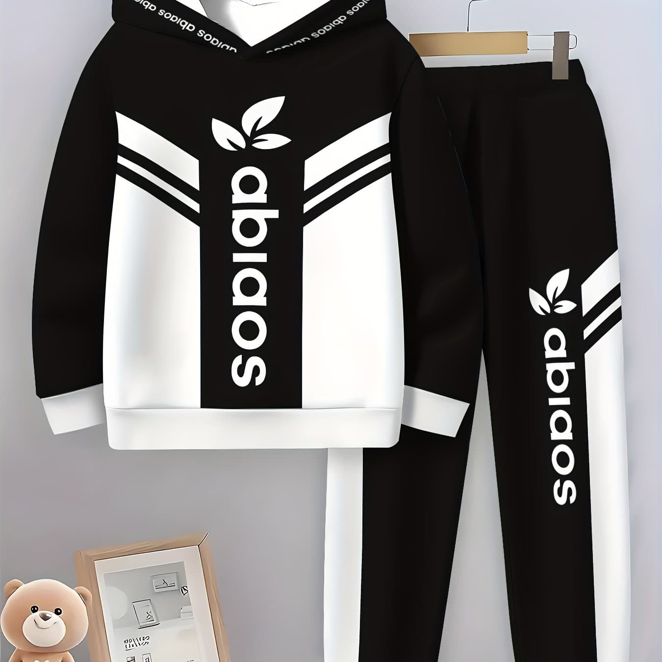 TEMU 2pcs Men's Full Print Hoodie Set With High-definition 3d Printed Pattern, Comfortable Polyester Fiber, Soft And Elastic, Machine Washable, Detailed Insulation Material Design, Christmas Gift