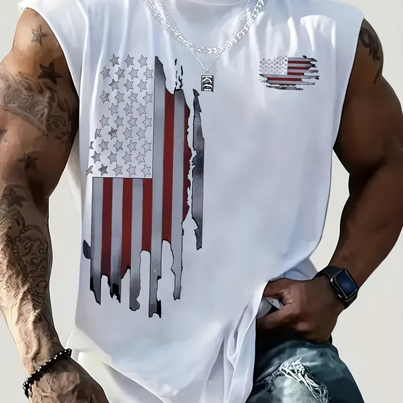 TEMU Stylish Sleeveless Tank Top For Men, Comfortable Climbing Graphic Tees, Outdoor Apparel For Men, Casual Crew Neck Tanks, Perfect Gift For Him