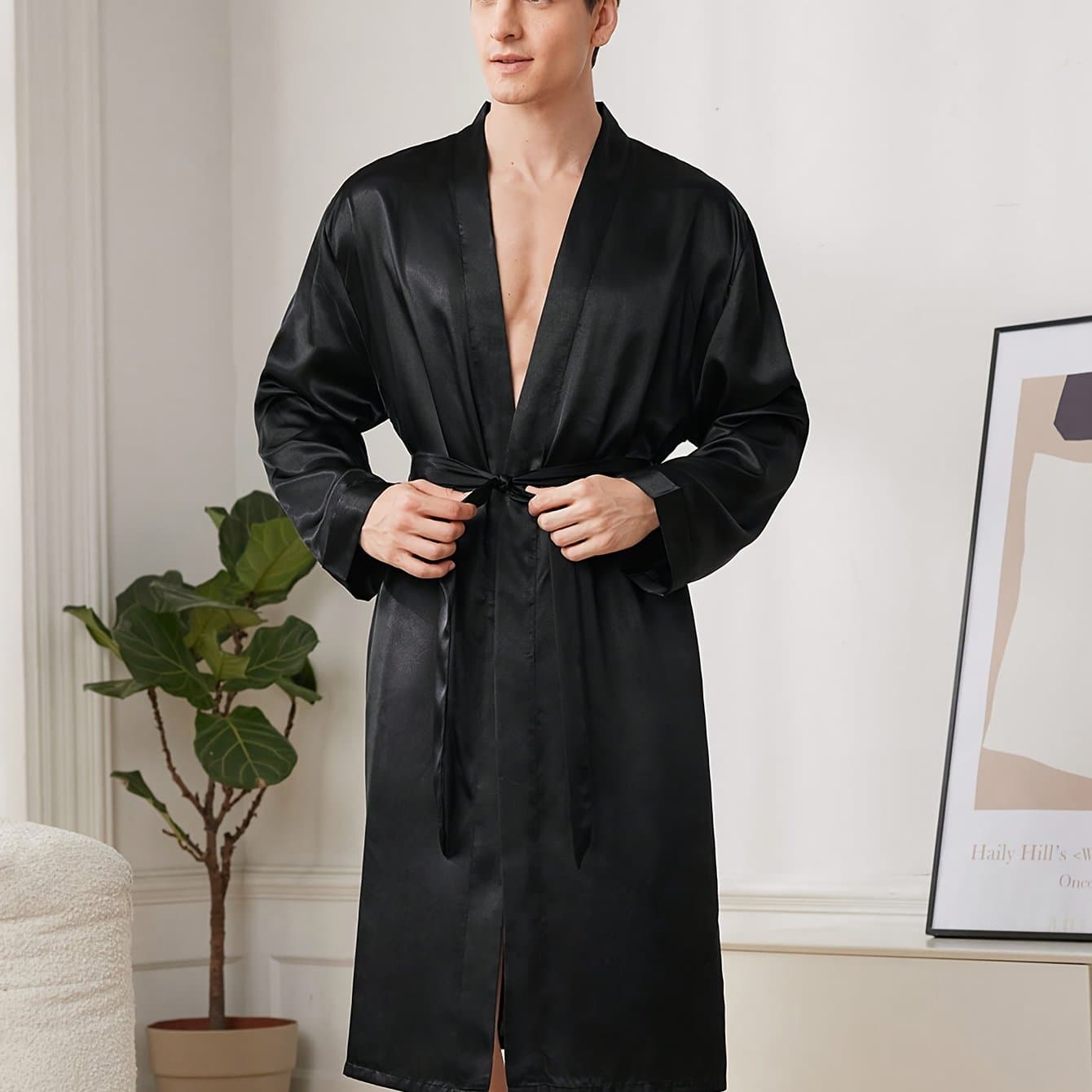 TEMU 's Long-sleeve Robe With Design