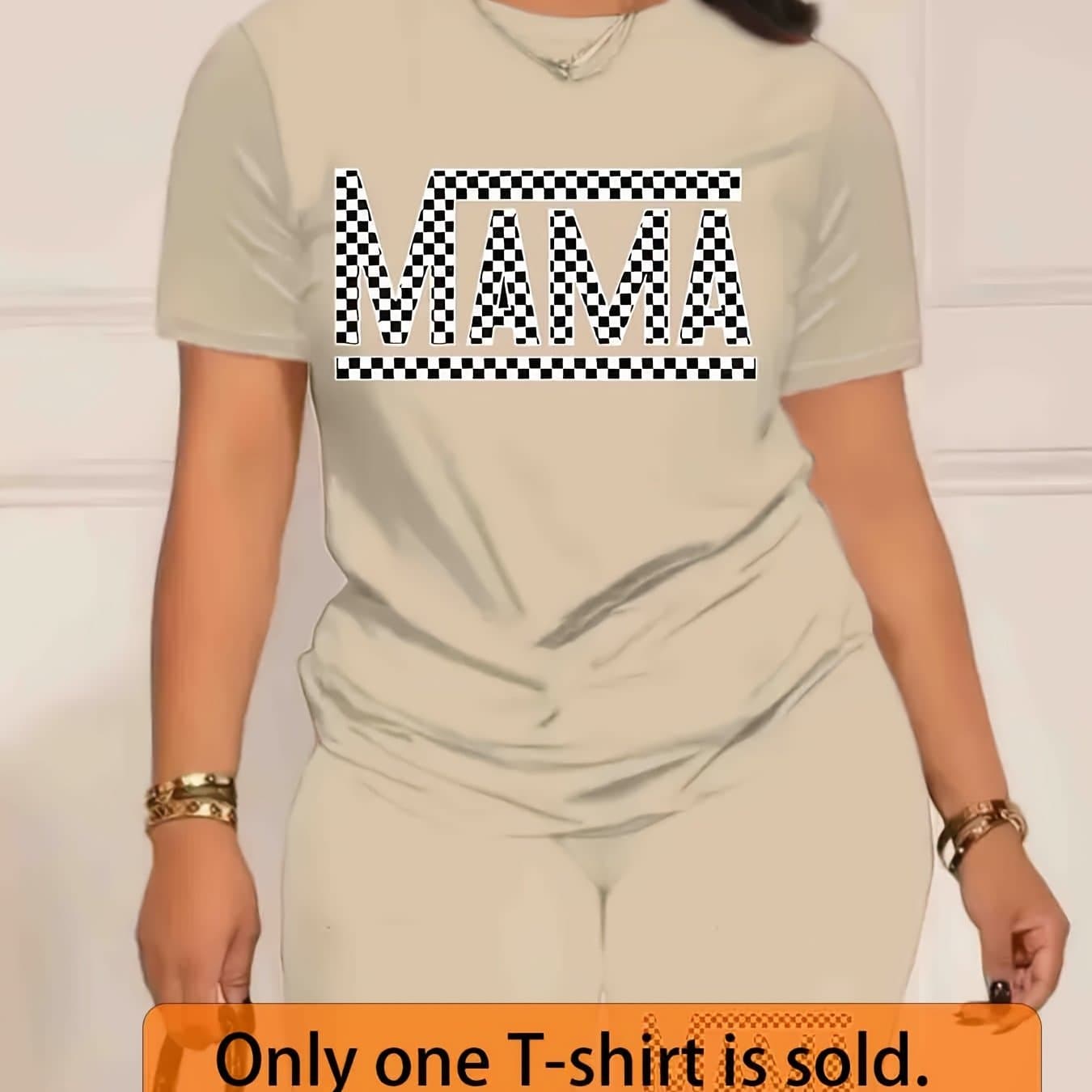 TEMU Women's Y2k Style Geometric Printed Crew Neck Short-sleeved T-shirt | Spring And Summer Casual Top, Machine Washable And Breathable, Fashionable Style, Elastic Fabric, Slim-fit Design