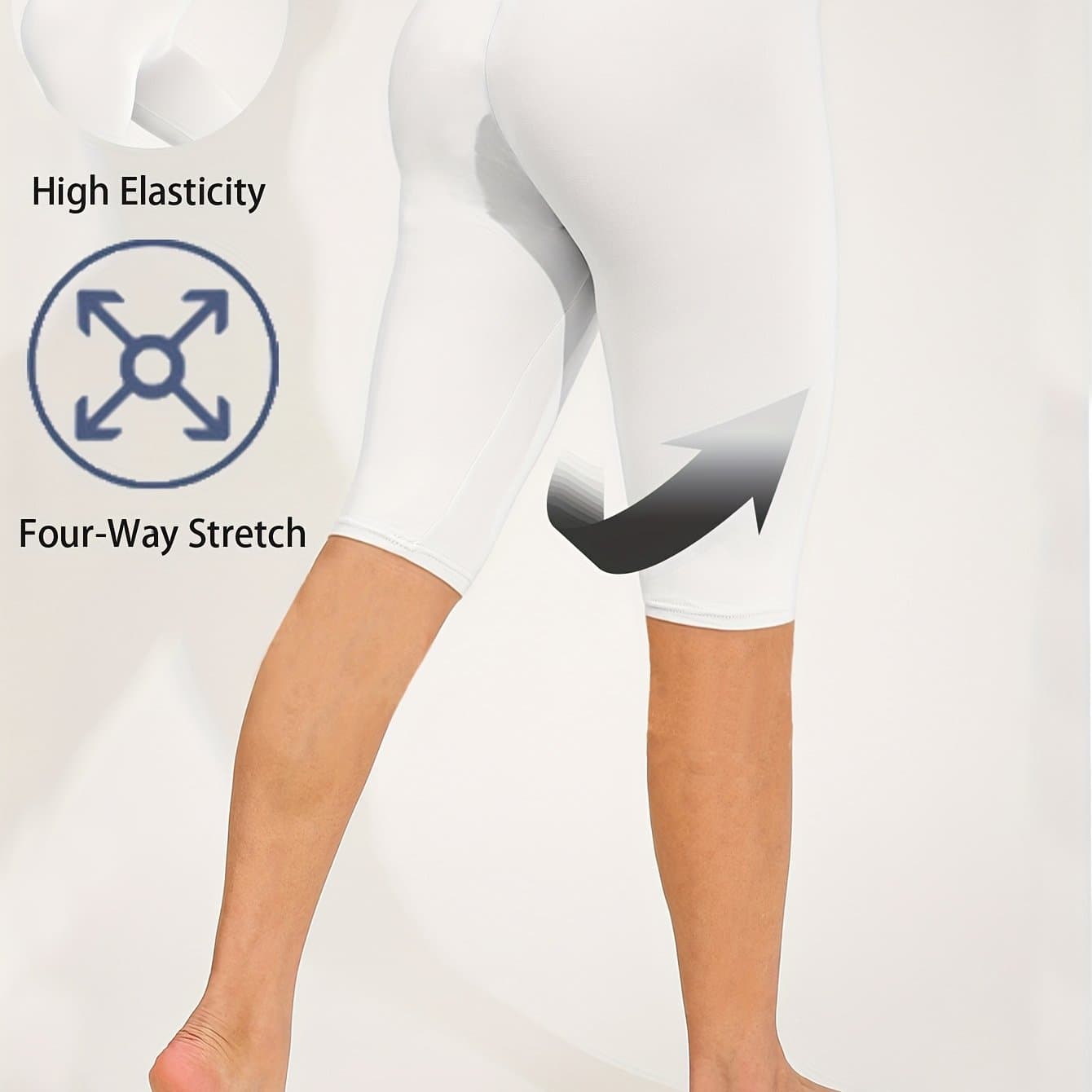 TEMU Sexy Summer Fitness Training Shorts Outdoor Sports Women's Skinny High Stretch Fabric Solid Color Black White Short Pant Exercise Tights